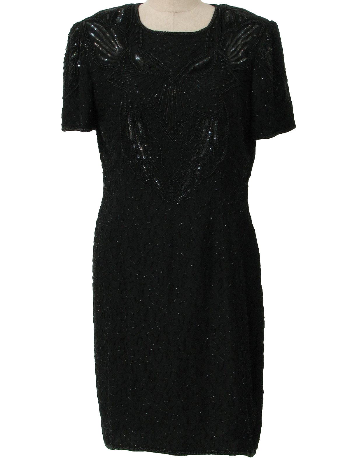 Scala 1990s Vintage Cocktail Dress: 90s -Scala- Womens black sheer silk ...