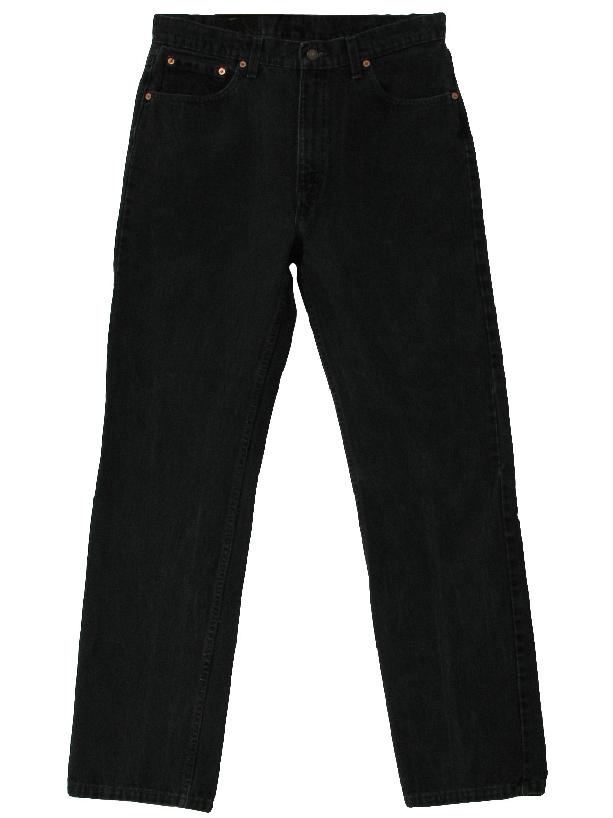 Retro 90's Pants: 90s -Levis- Mens faded black cotton denim straight ...