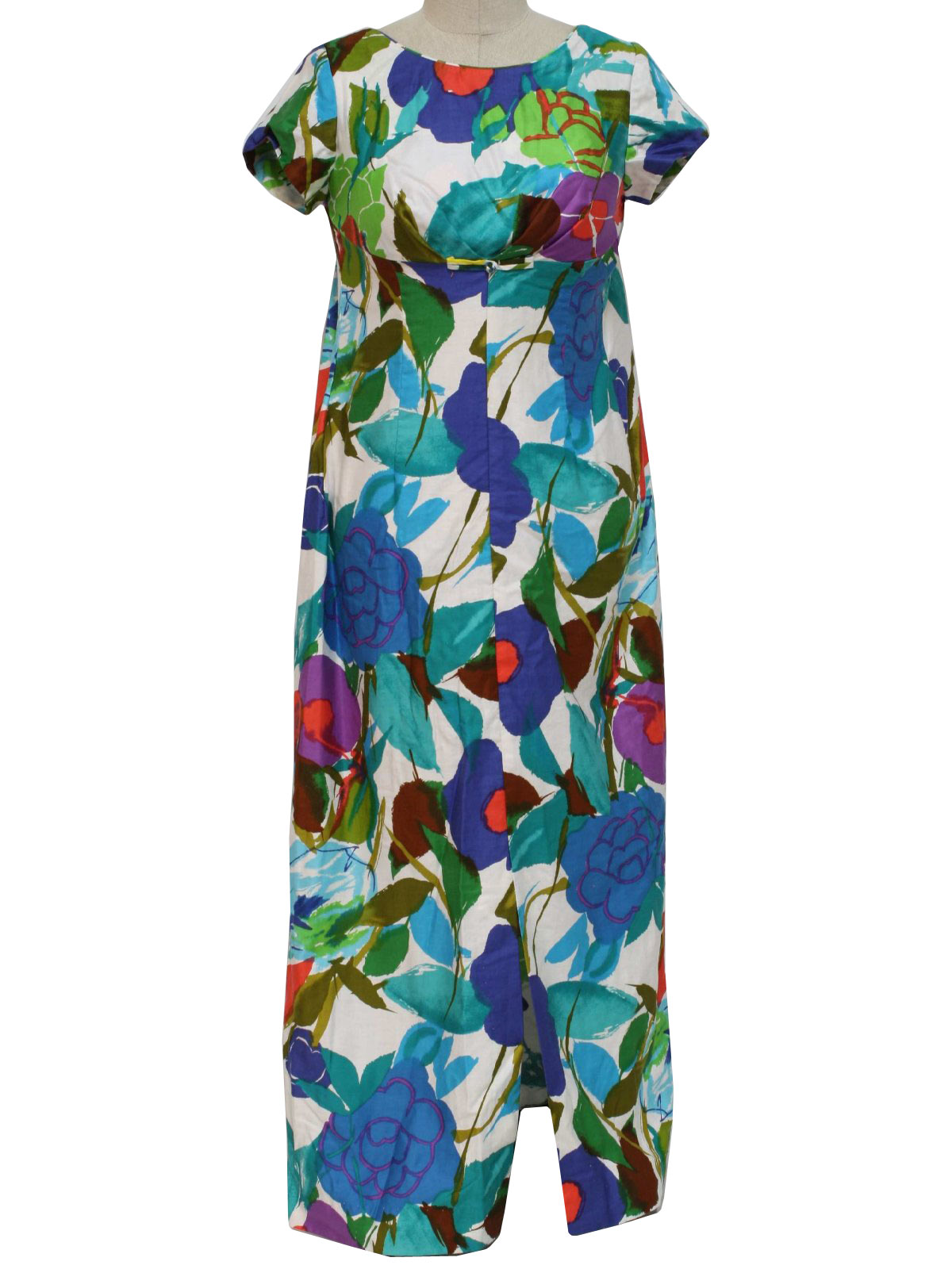 60s Hawaiian Dress (Alice): 60s -Alice- Womens white, teal, red, purple ...