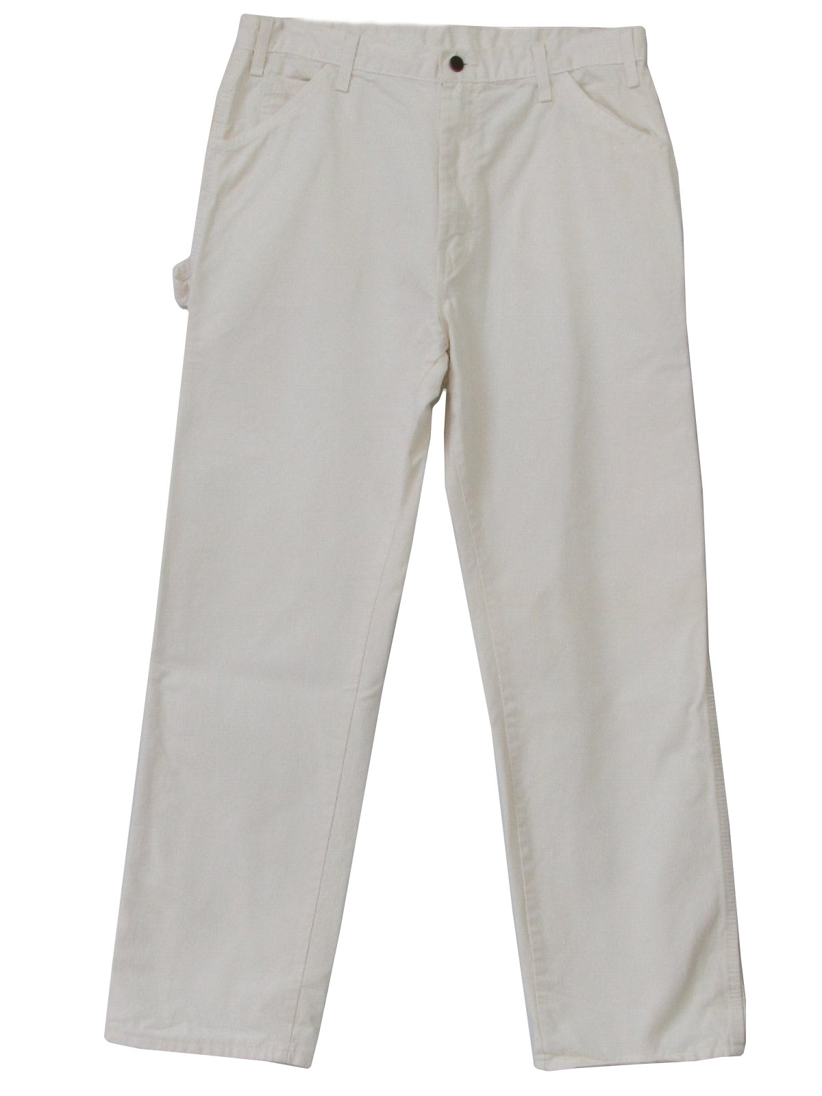 Vintage 80s Pants: 80s -Dickies- Mens white straight leg relaxed fit ...