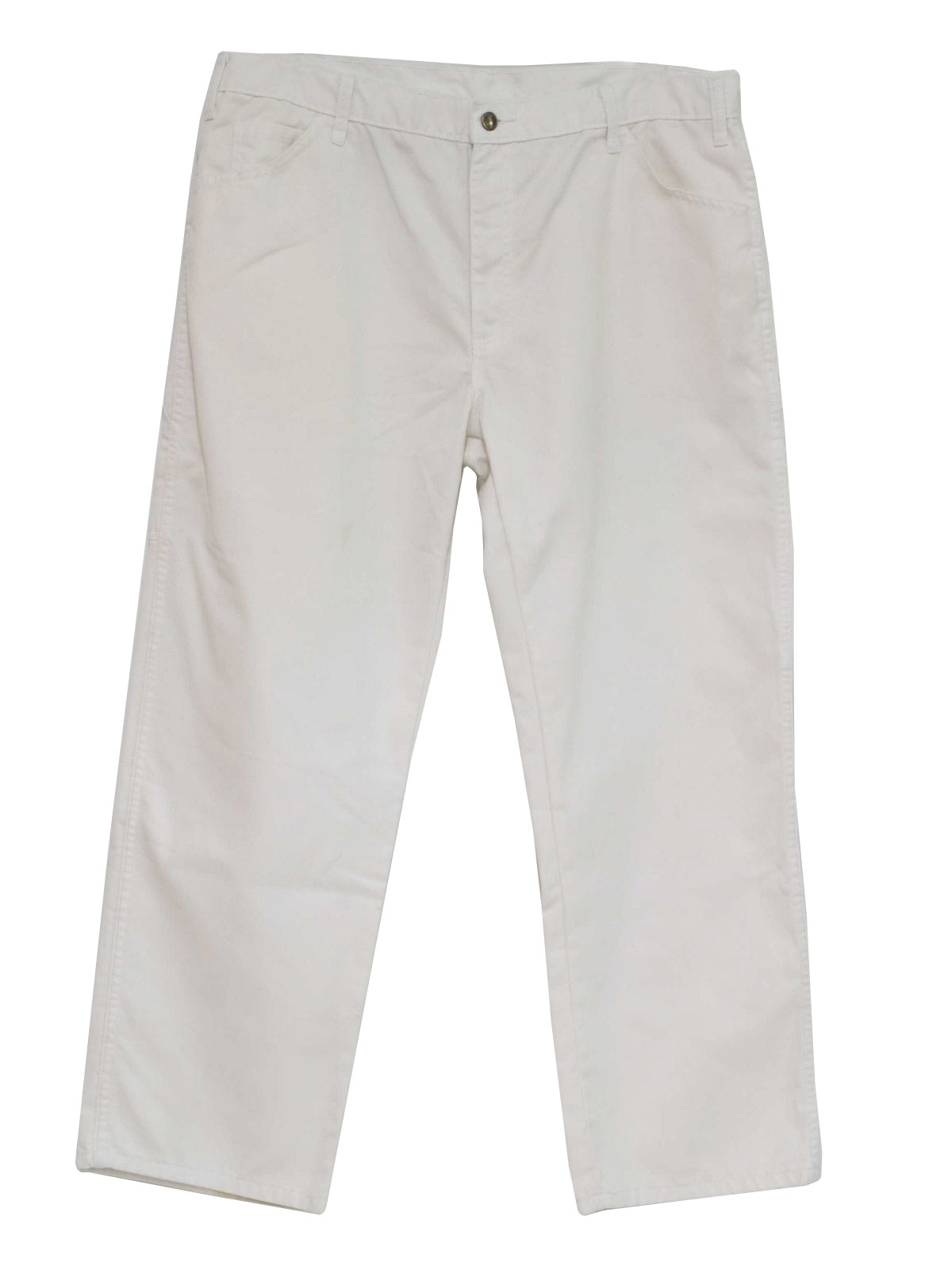 Retro 80's Pants: 80s -Dickies- Mens white straight leg relaxed fit ...