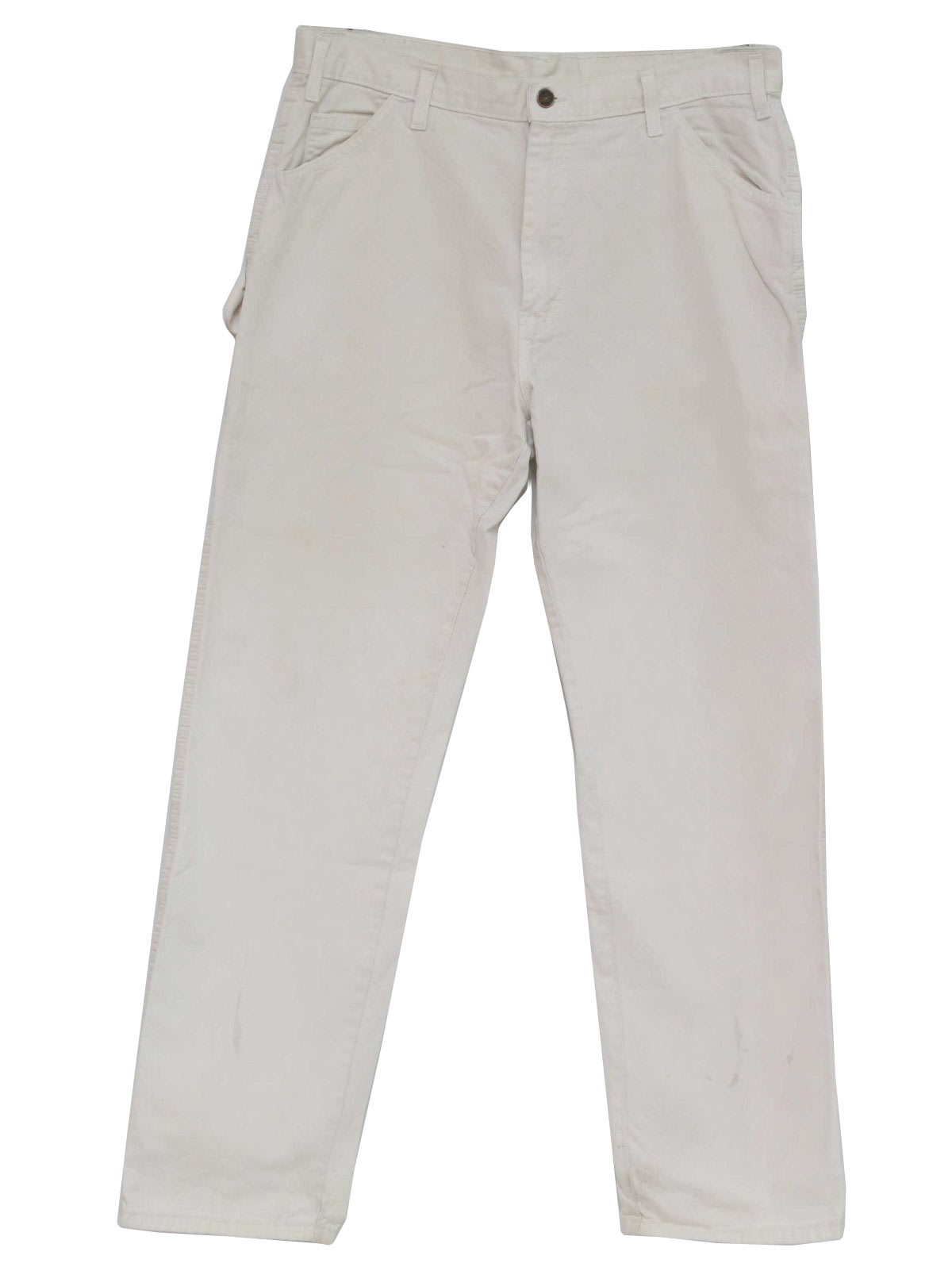 1980s Vintage Pants: 80s -Dickies- Mens white straight leg relaxed fit ...