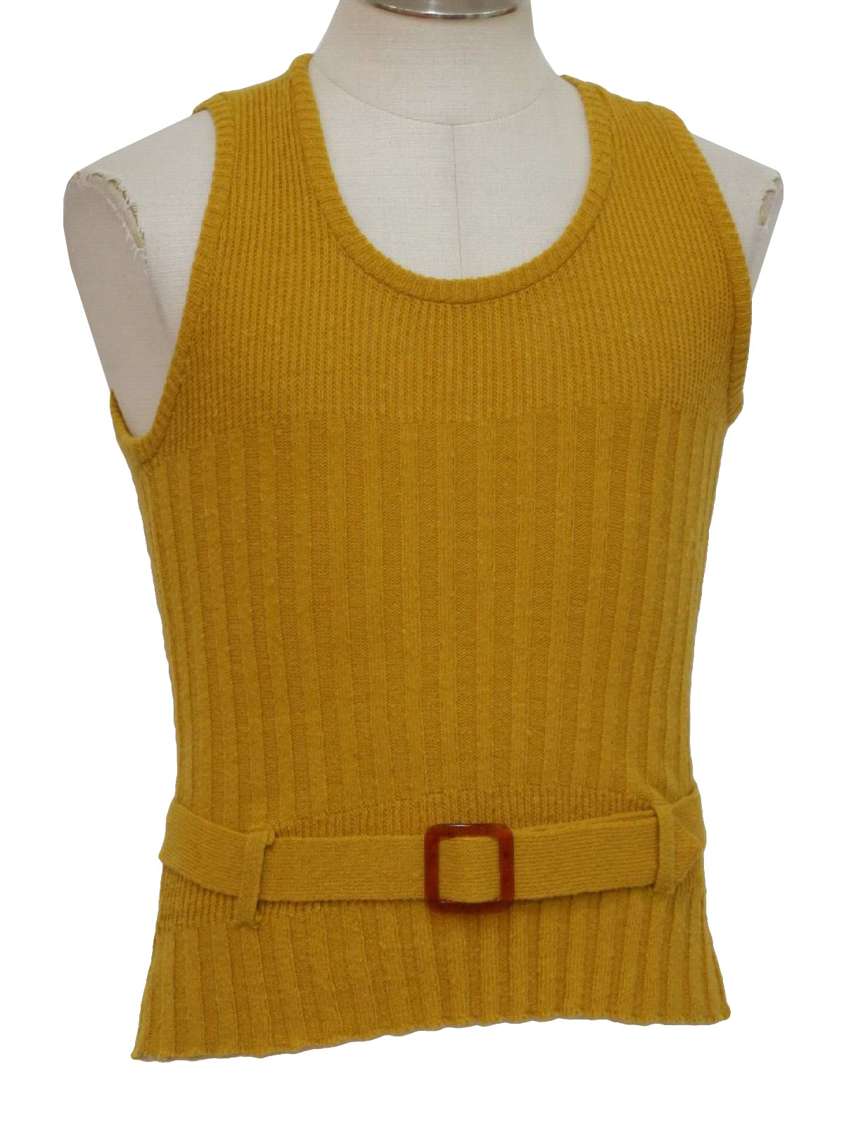 Vintage 60s Sweater: 60s -Brent Orlon Acrylic- Mens gold