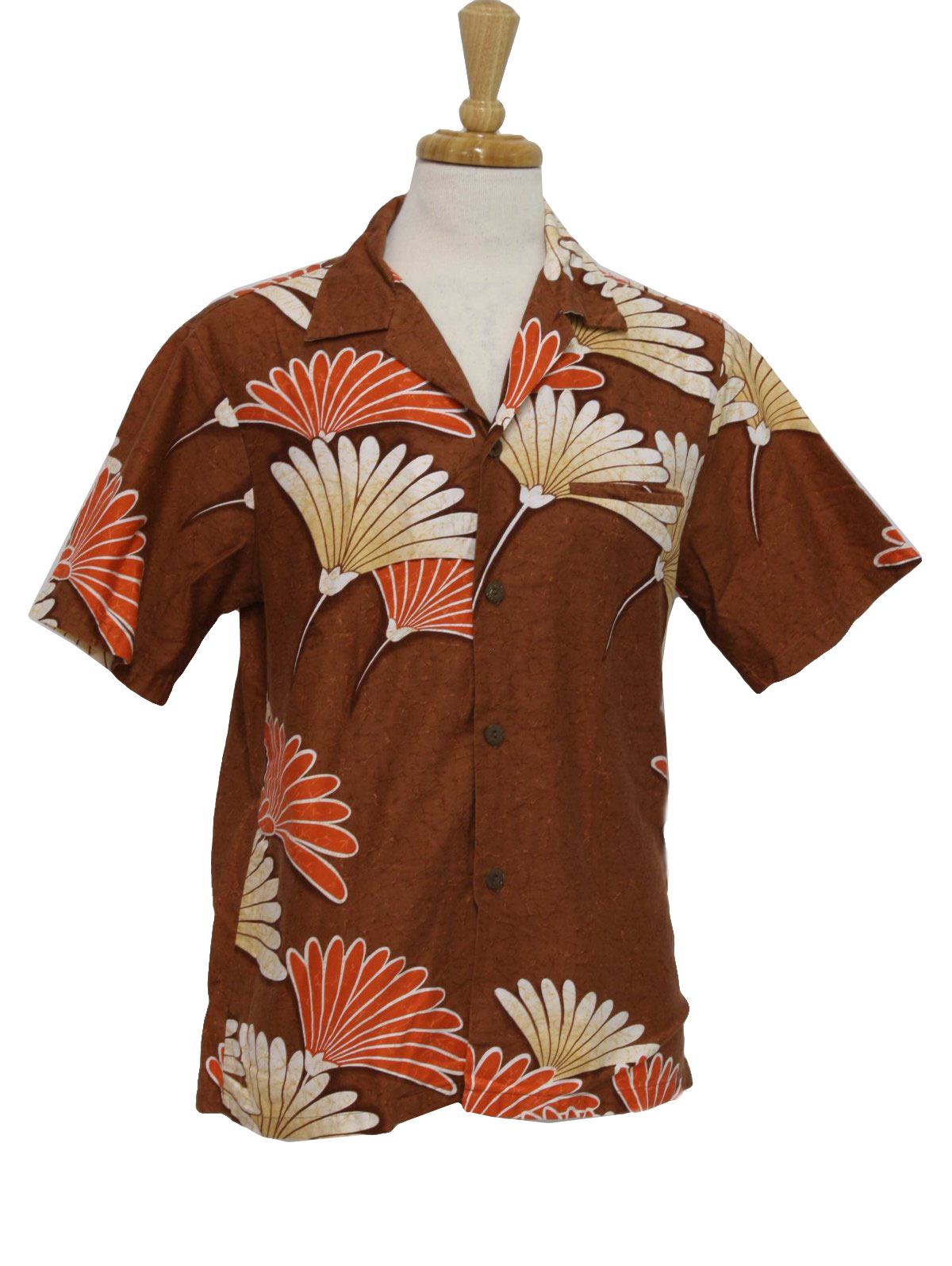 1960s Andrade Hawaiian Shirt: 60s -Andrade- Mens shaded brown subtle ...