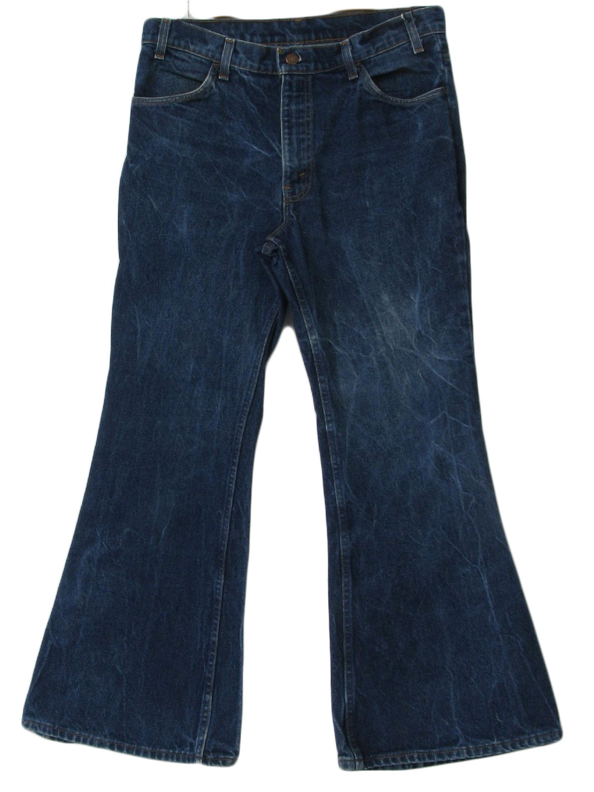 1970's Retro Bellbottom Pants: 70s -Levis- Mens dark blue well worn ...