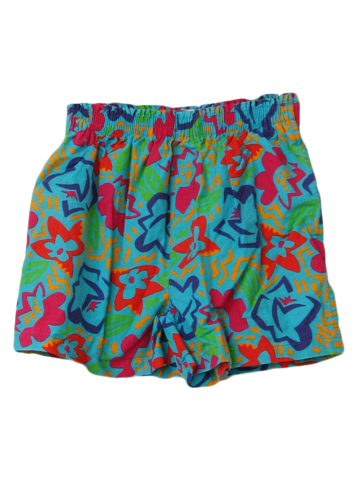 1980's Retro Shorts: 80s -Hanna- Mens teal blue, hot pink, neon green ...