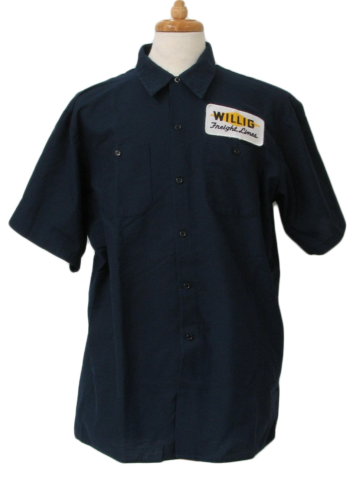 Vintage Work Wear Eighties Shirt: 80s -Work Wear- Mens navy blue short ...