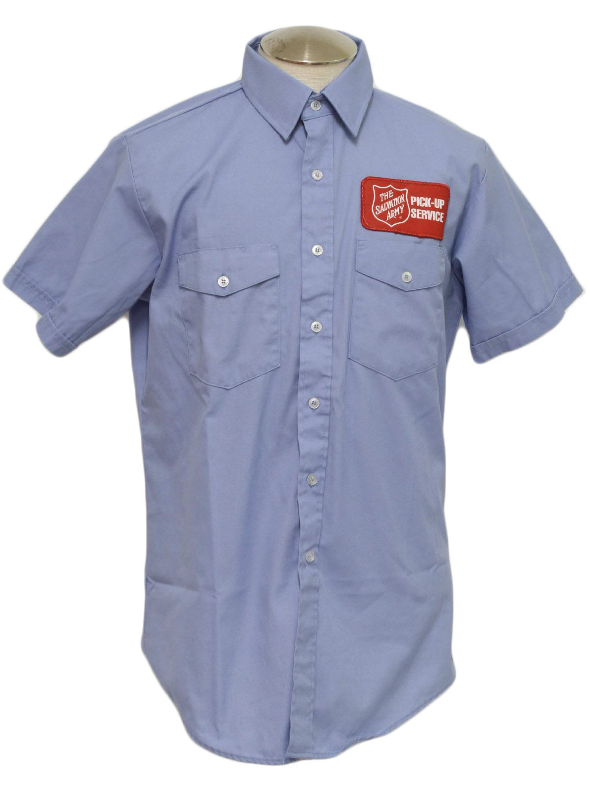 80s Retro Shirt: 80s -Unitog- Mens light blue short sleeve cotton ...