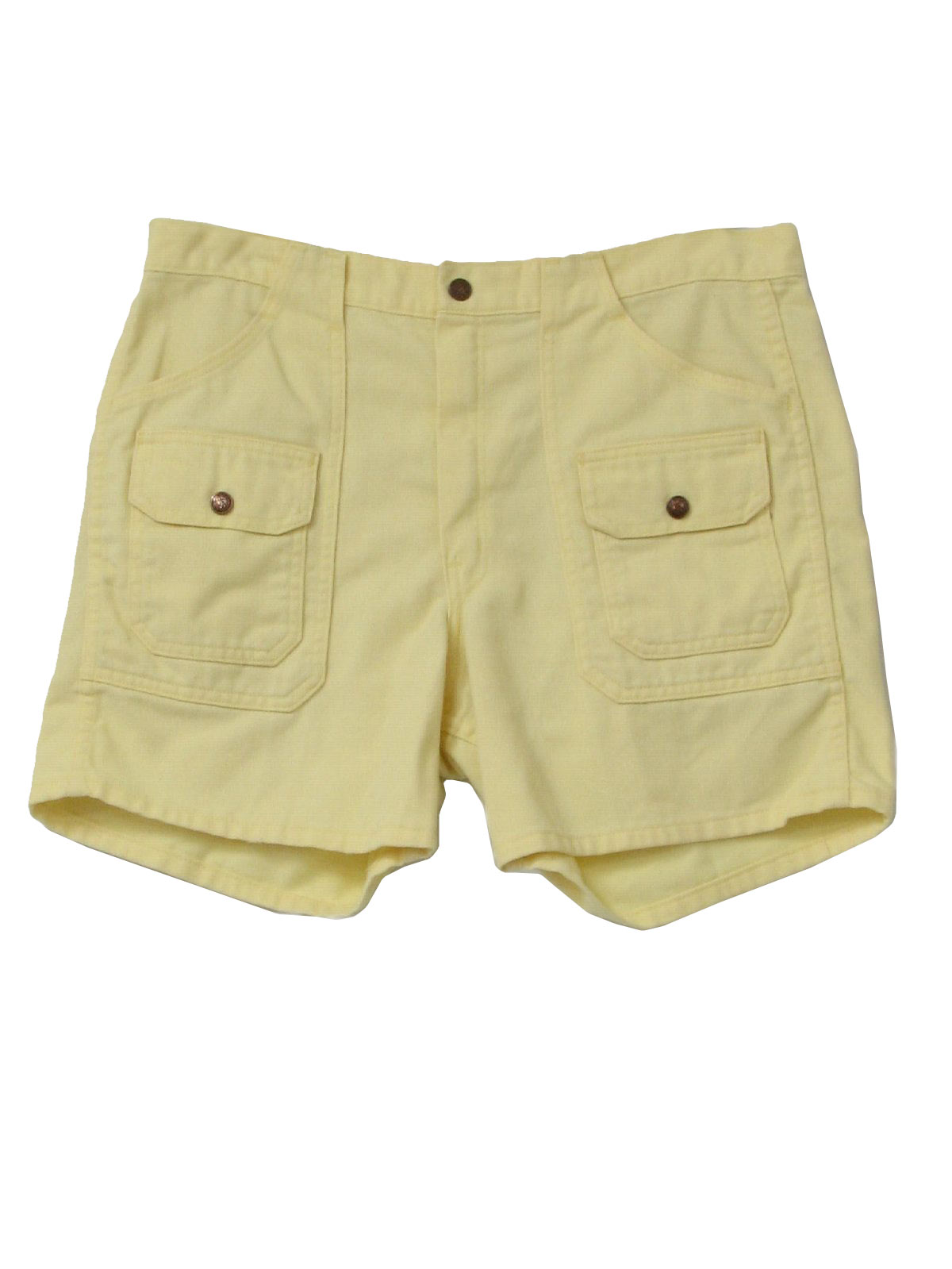 1970s Care Label Shorts: 70s -Care Label- Mens light lemon yellow ...