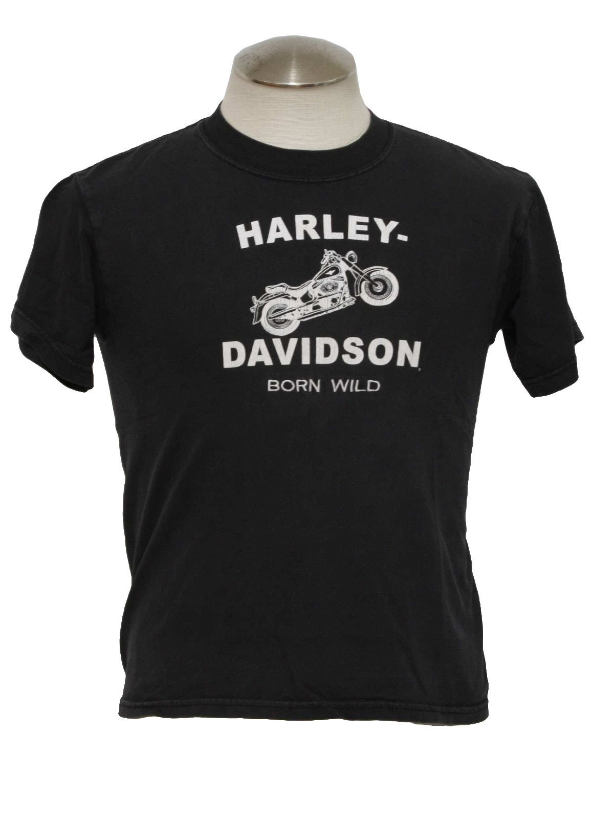 1990s Retro T Shirt 90s Harley Davidson Mens Faded Black And White Harley Davidson Born 