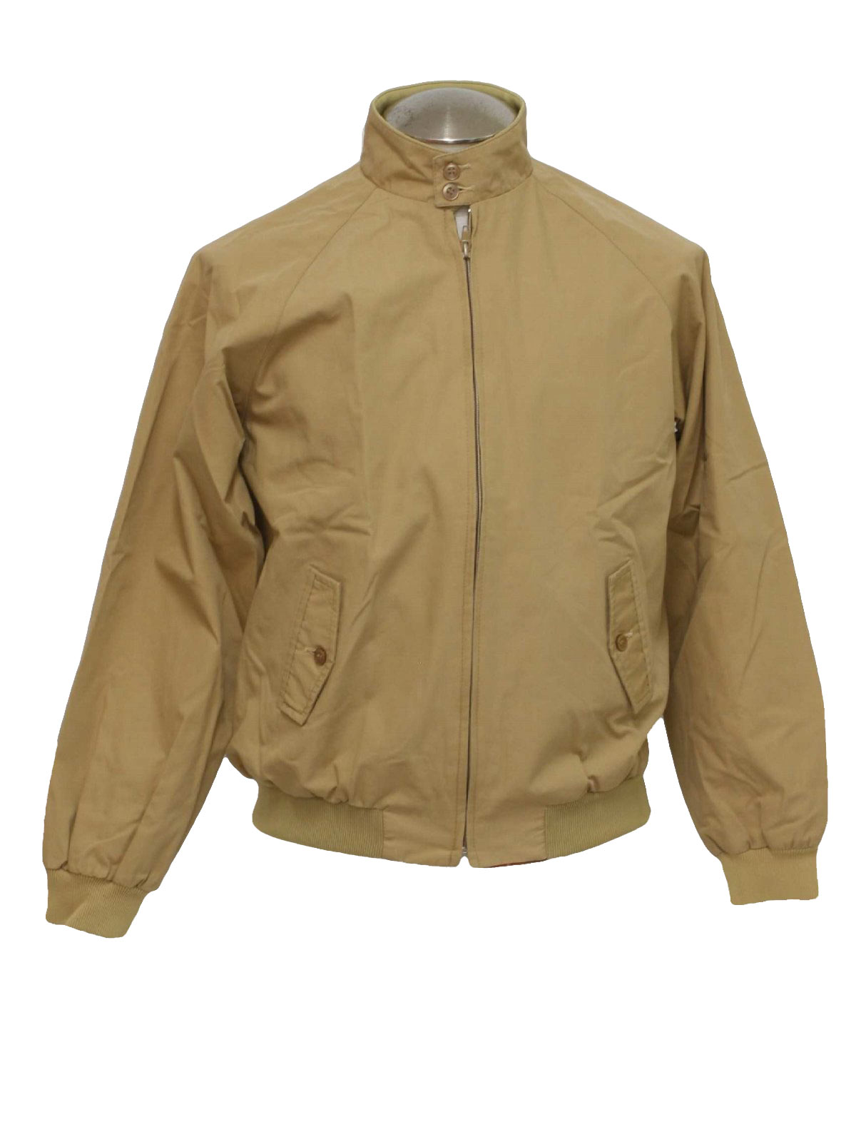 Vintage 1980's Jacket: 80s -brookmoore- Mens tan cotton polyester blend ...