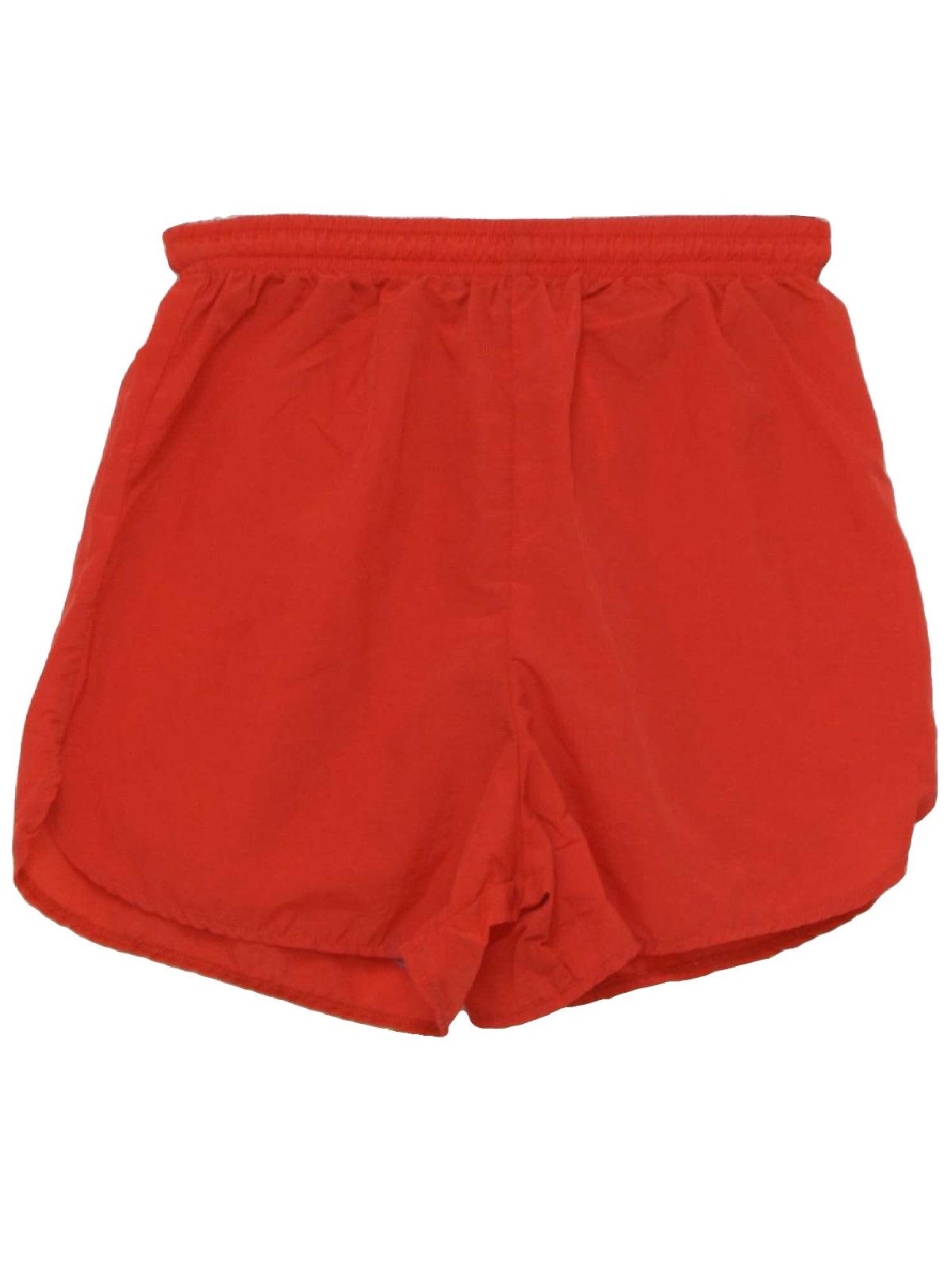 Retro 90's Shorts: 90s -Simply Basic- Mens red nylon slide in wicked ...