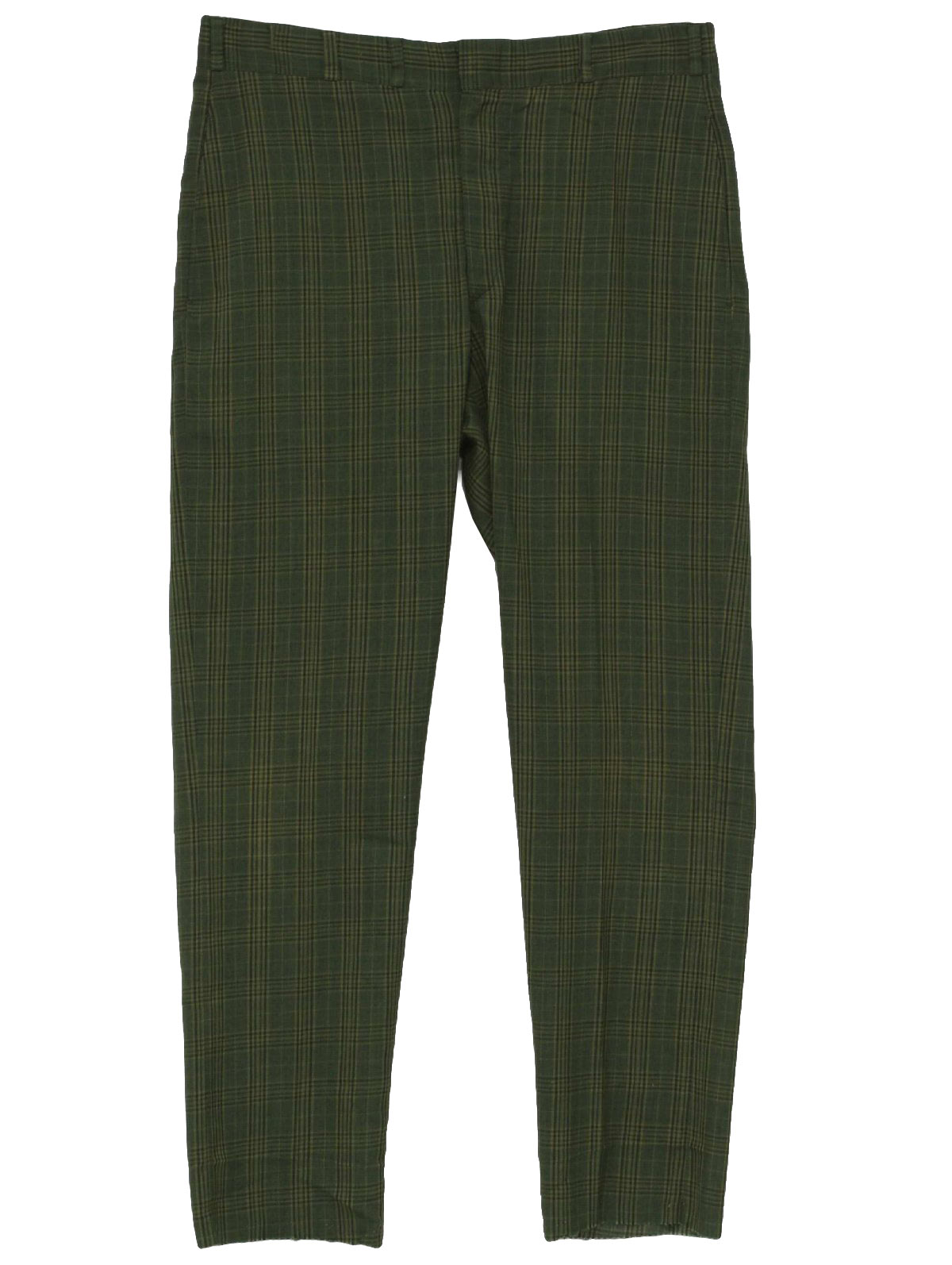 1960s Pants: 60s -No Label- Mens beautiful green with dark green and ...