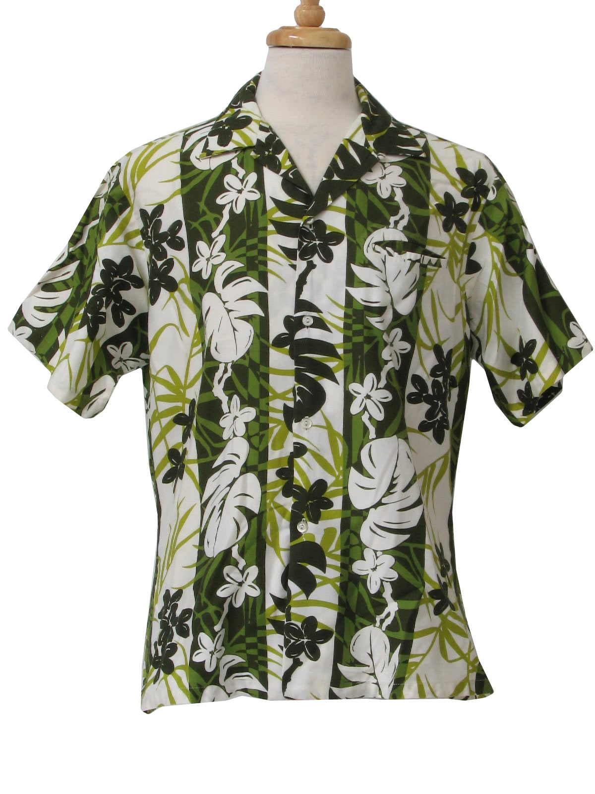 Tropicana 1960s Vintage Hawaiian Shirt: 60s -Tropicana- Men whie, dark ...