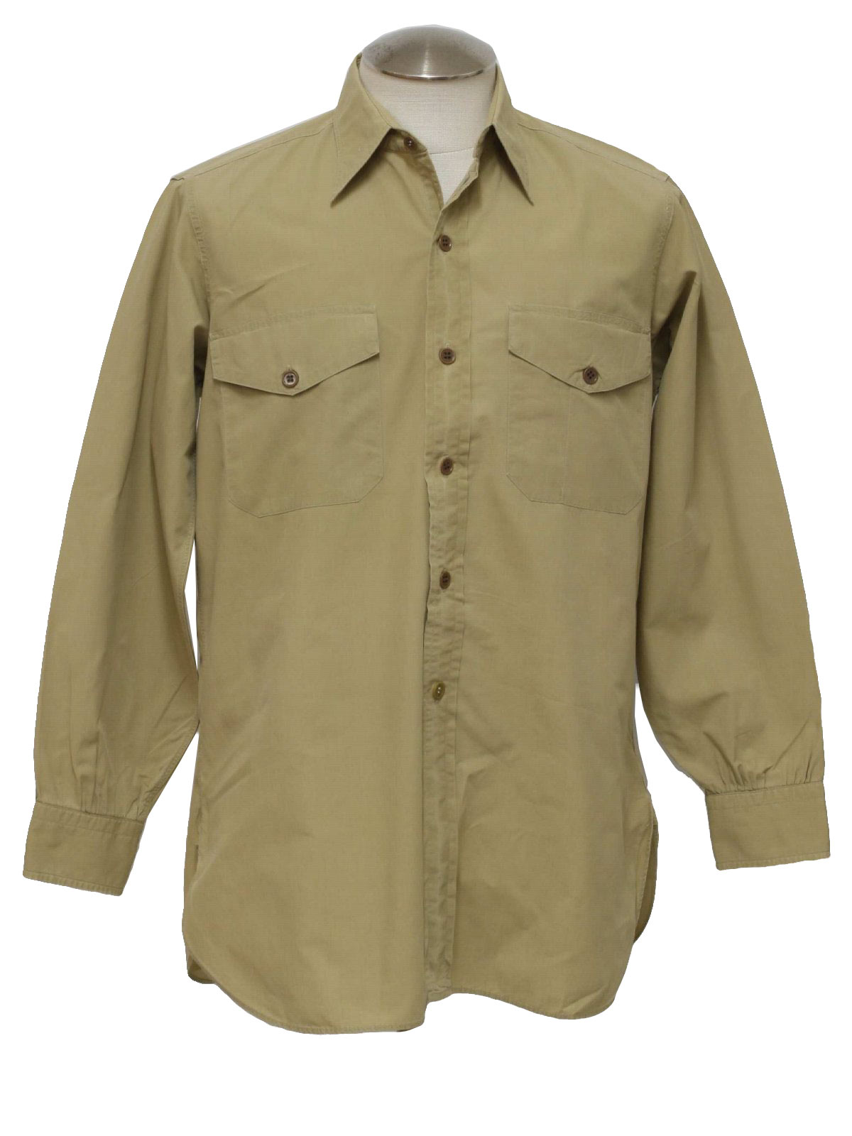 1940's Shirt: 40s -Cameron Camolin Sanforized Napa Calif- Mens khaki ...