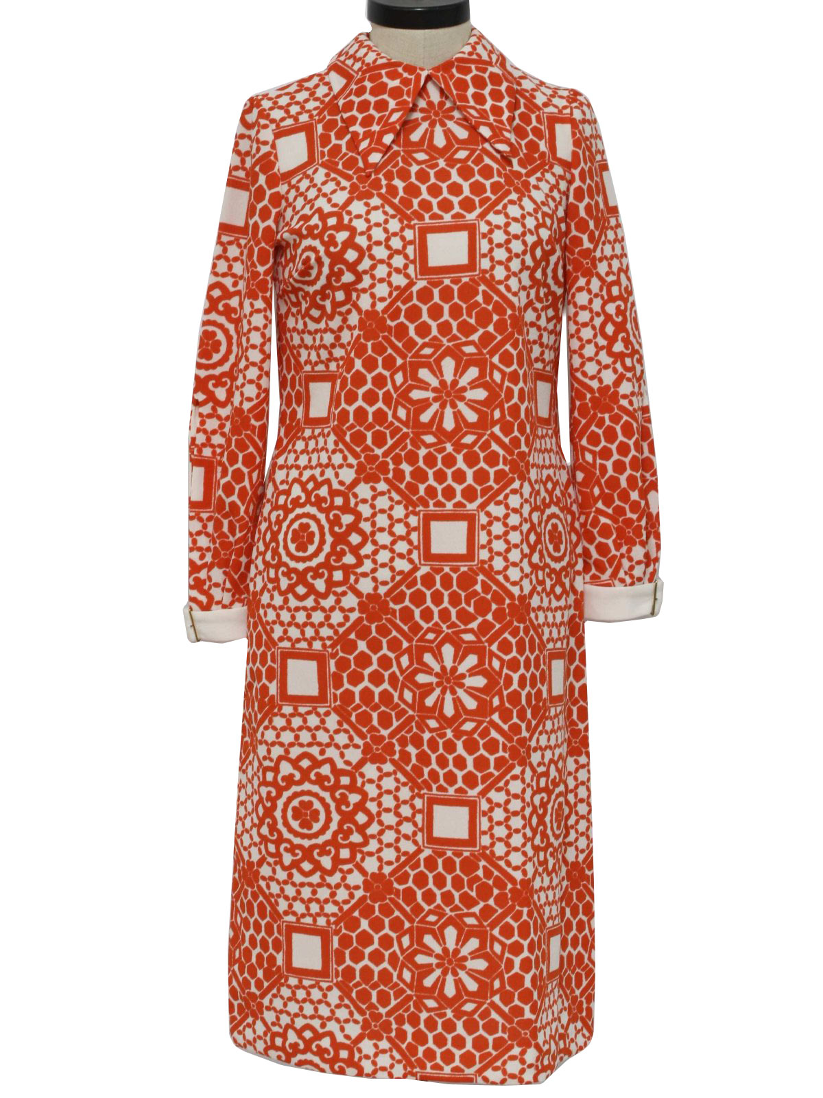 70's Alfred Werber Dress: 70s -Alfred Werber- Womens white and red ...