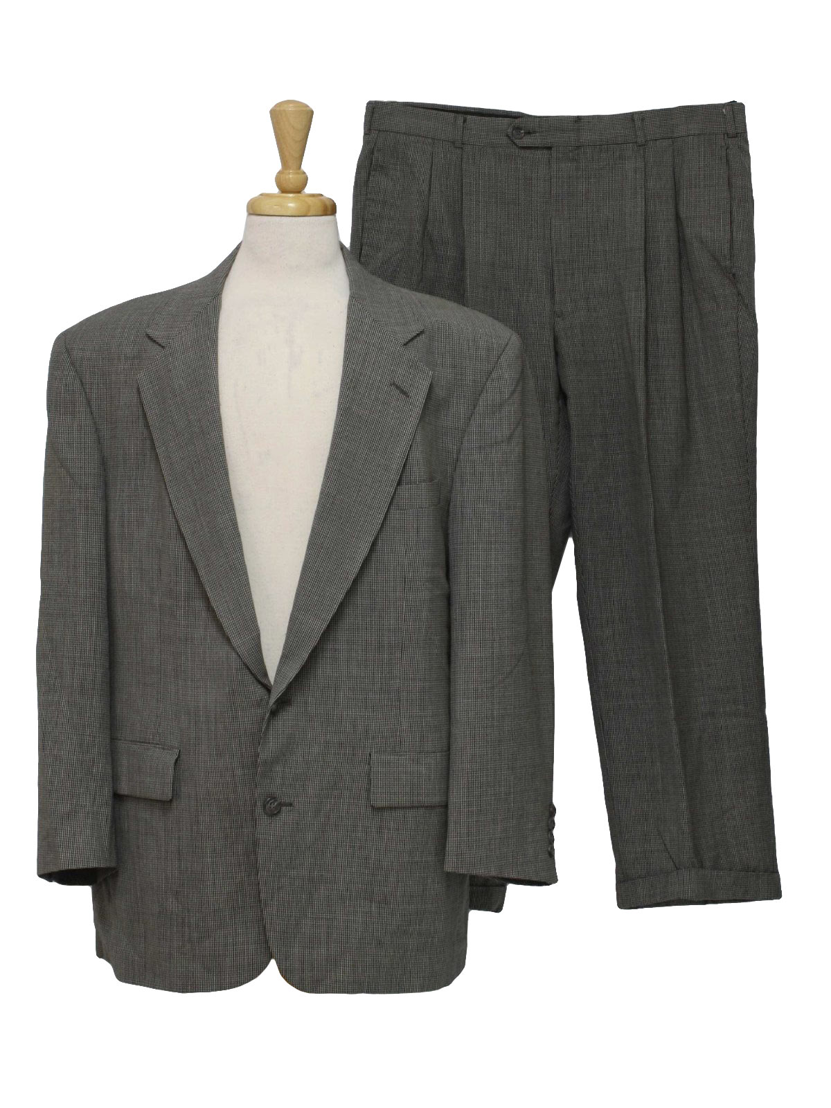 Hunting Haig 80's Vintage Suit: 80s -Hunting Haig- Mens black and grey ...