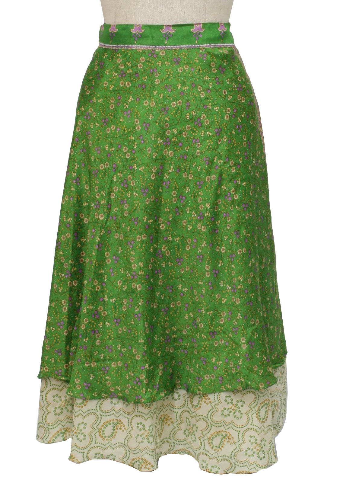 90's Vintage Hippie Skirt: 90s -Missing Label- Womens green, shaded ...