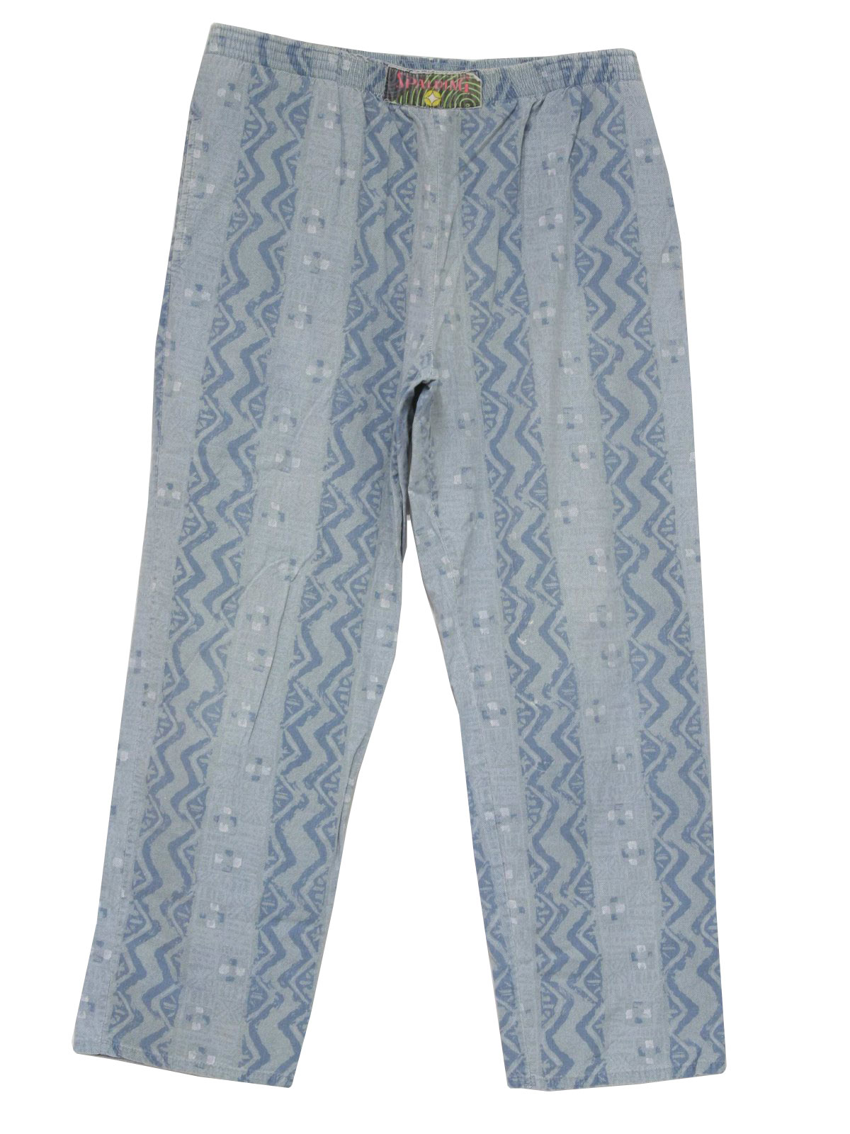 1980's Retro Pants: 80s -Spalding- Mens shaded light blue and off white ...