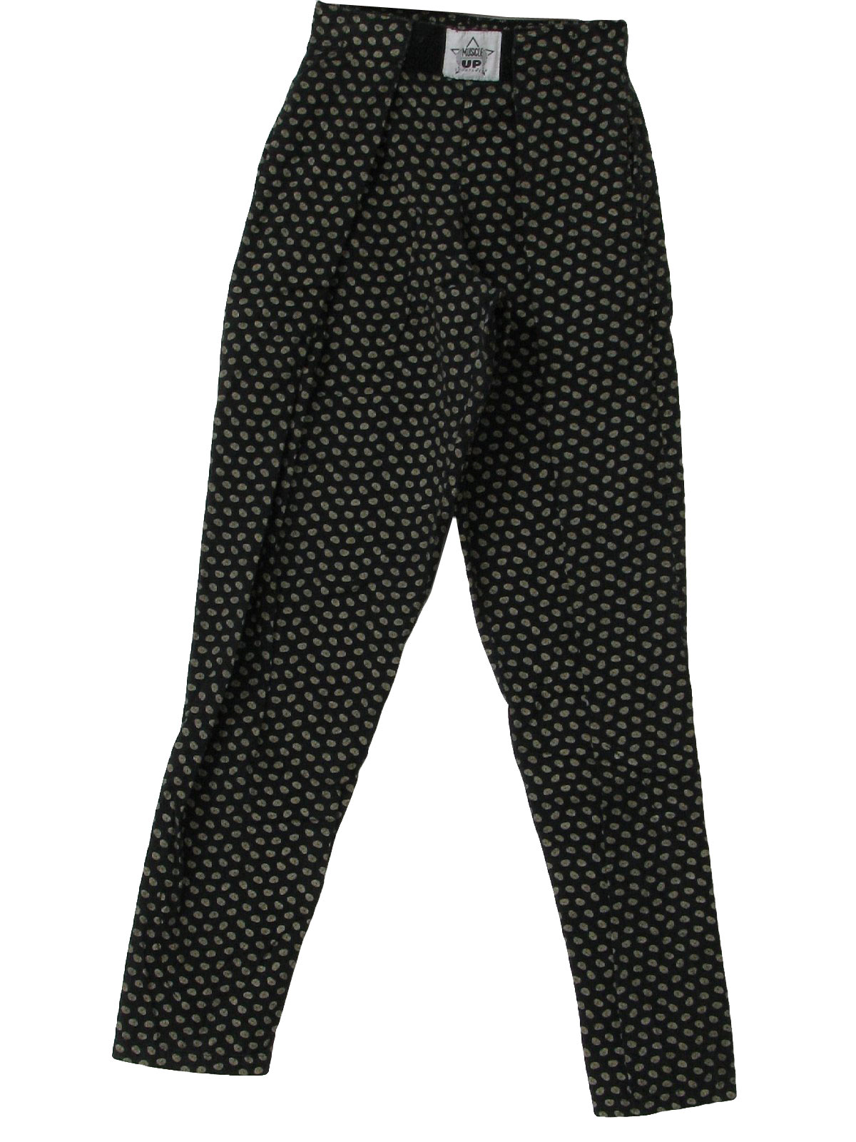 Amazing 80s Pants Vertical Stripe W/ Dots & Squiggles