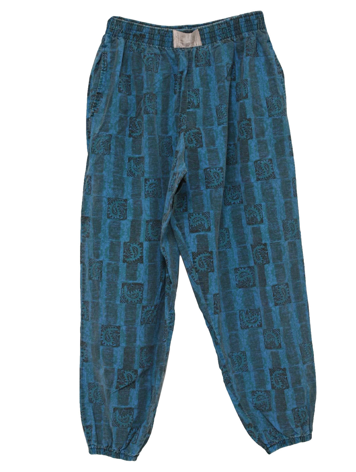 Retro 80's Pants: 80s -All around the World- Mens sea foam green, blue ...