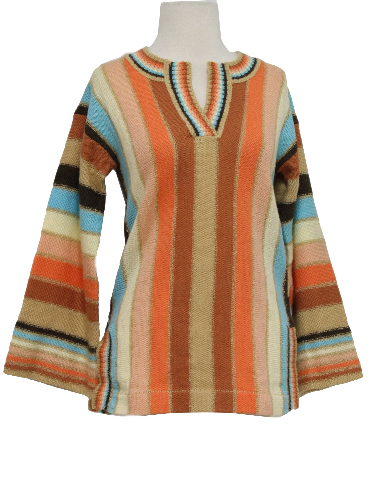 70's Vintage Sweater: 70s -Duet- Womens or girls brick, coral, dusty ...