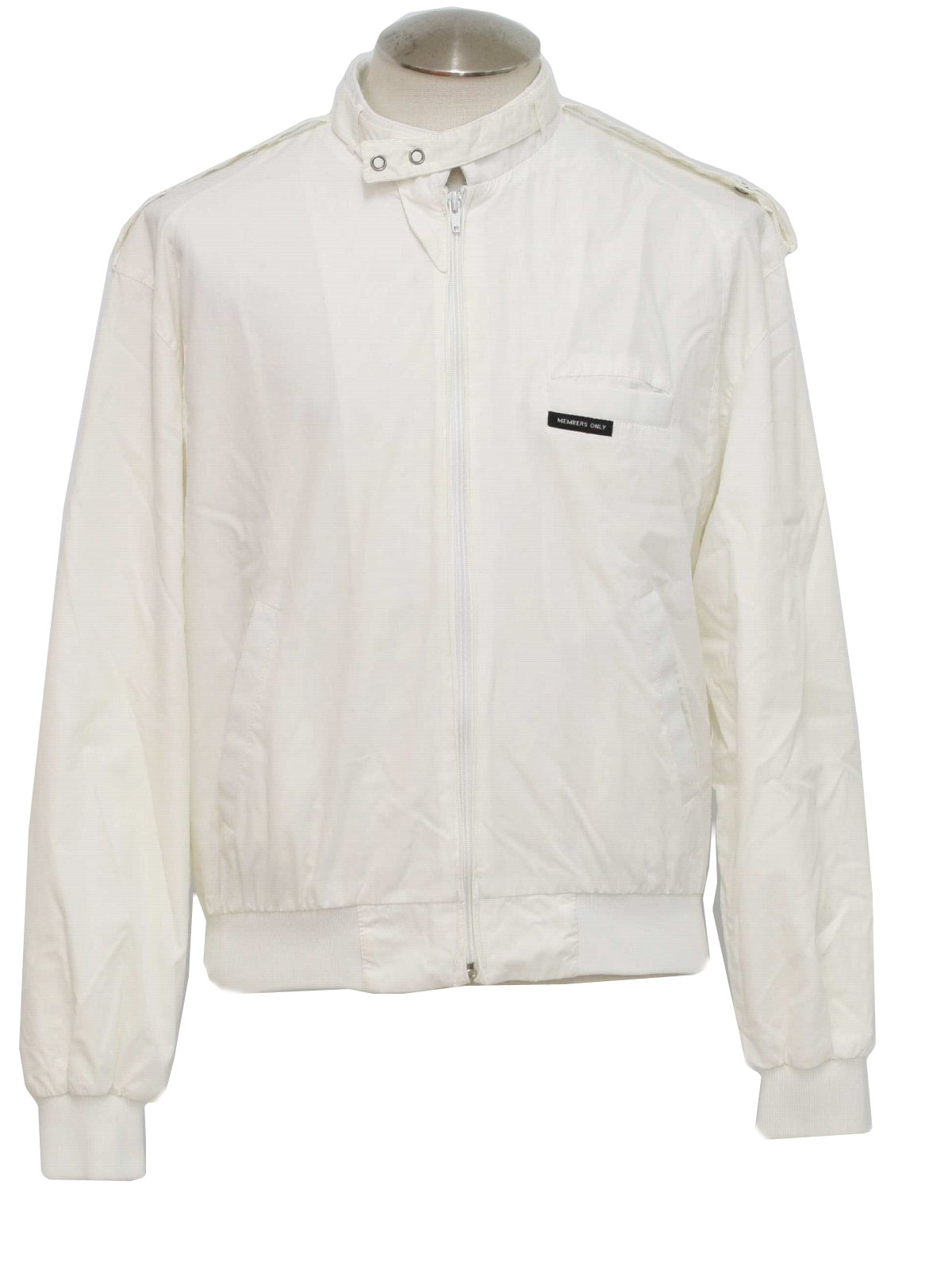 Retro 1980s Jacket: 80s -Members Only- Mens white cotton and polyester ...