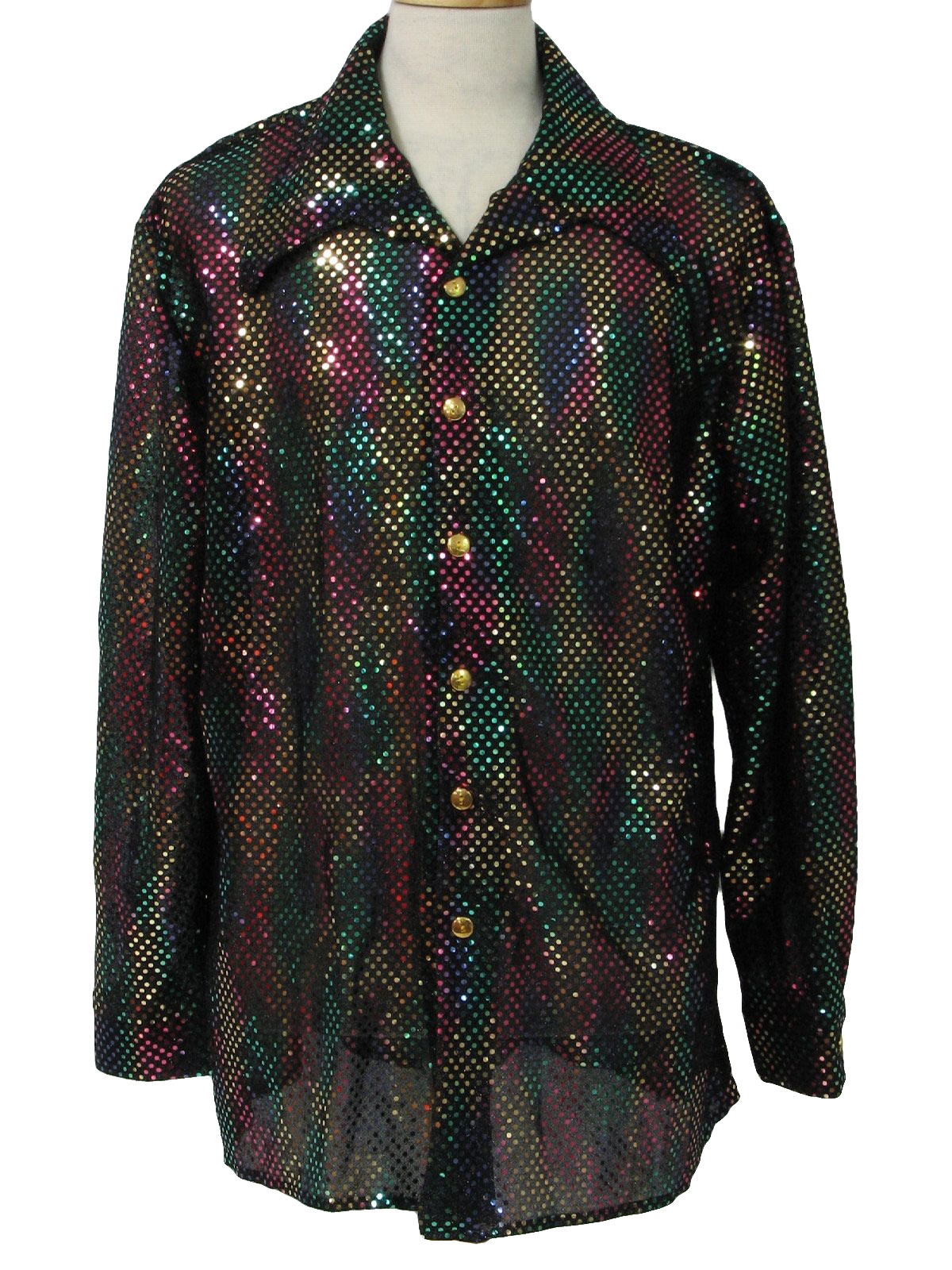 Vintage 70s Print Disco Shirt 70s style (made recently) Rubies