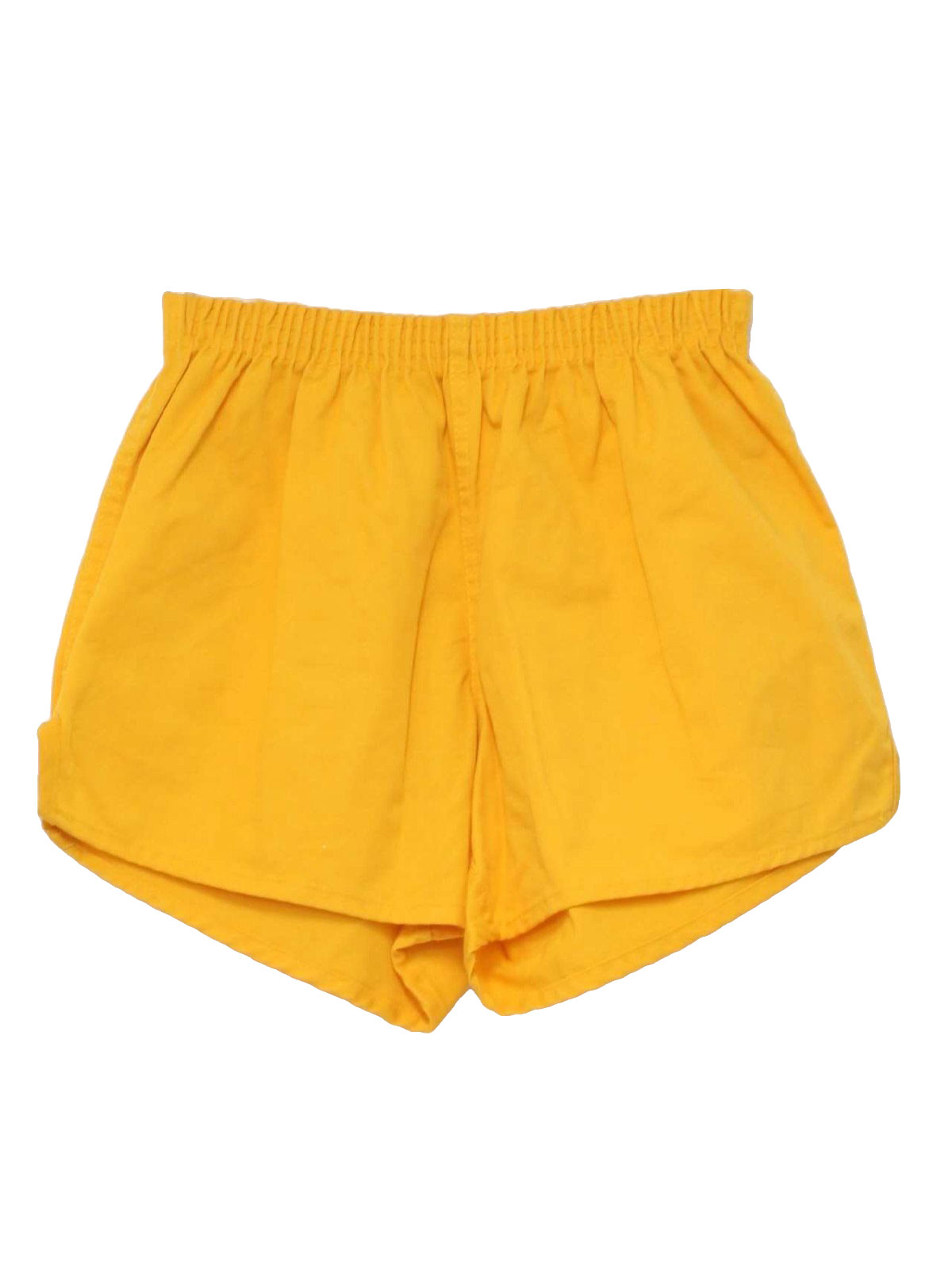 Retro 80's Shorts: 80s -Soffe- Unisex bright gold yellow cotton ...