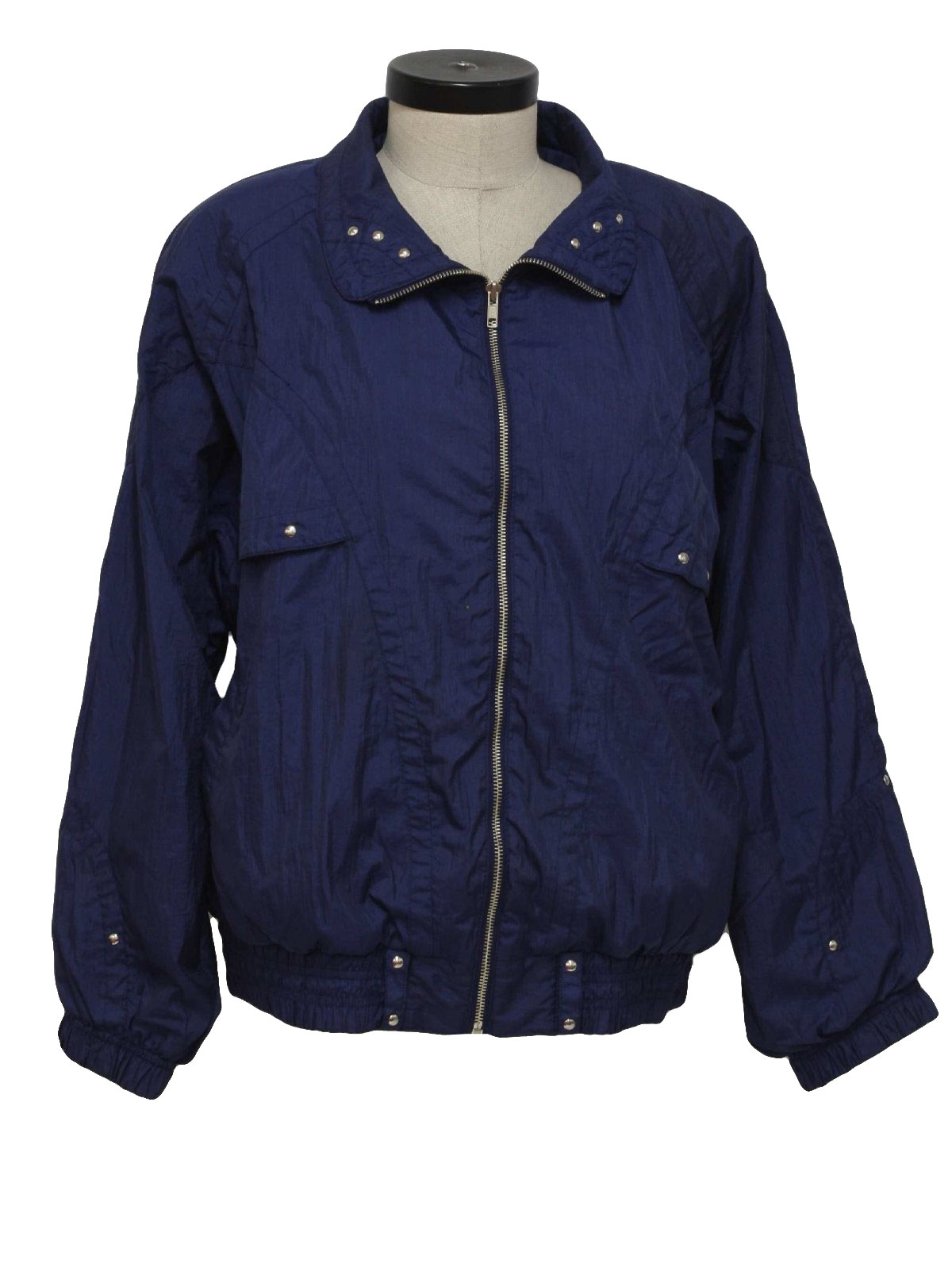 80s Jacket (Re Sport): 80s -Re Sport- Womens dark blue nylon long ...