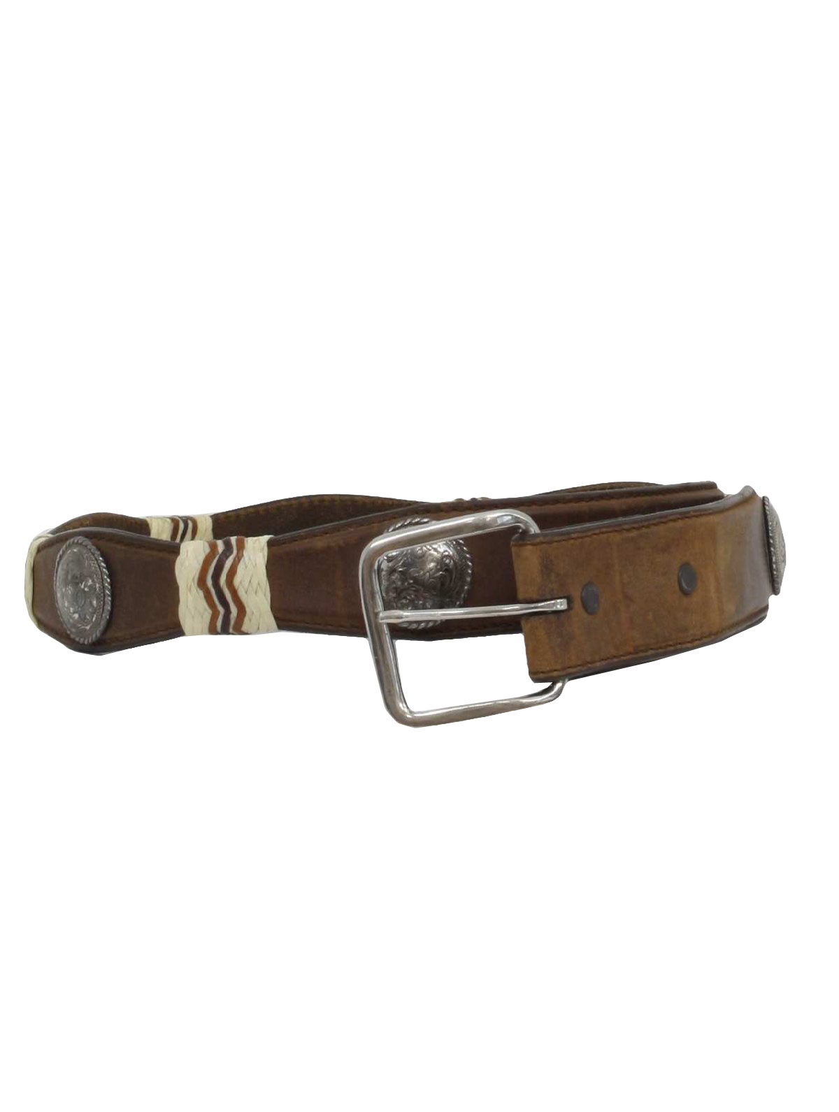 80s Vintage Tony Lama Belt: 80s -Tony Lama- Mens brown leather scallop ...