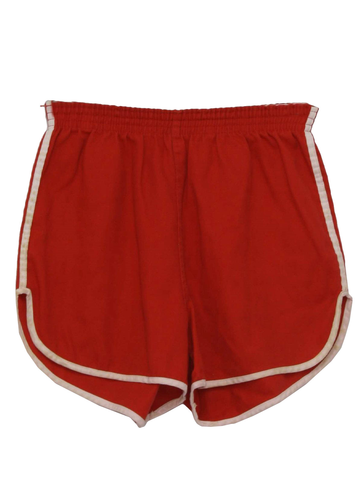 1980's Vintage Size Label Shorts: 80s -Size Label- Mens red polyester ...