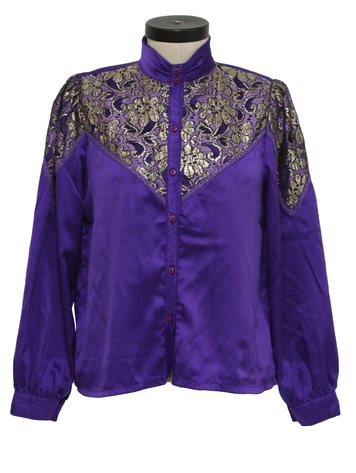 Retro 1980's Shirt (Royal) : 80s -Royal- Womens royal purple, satin ...
