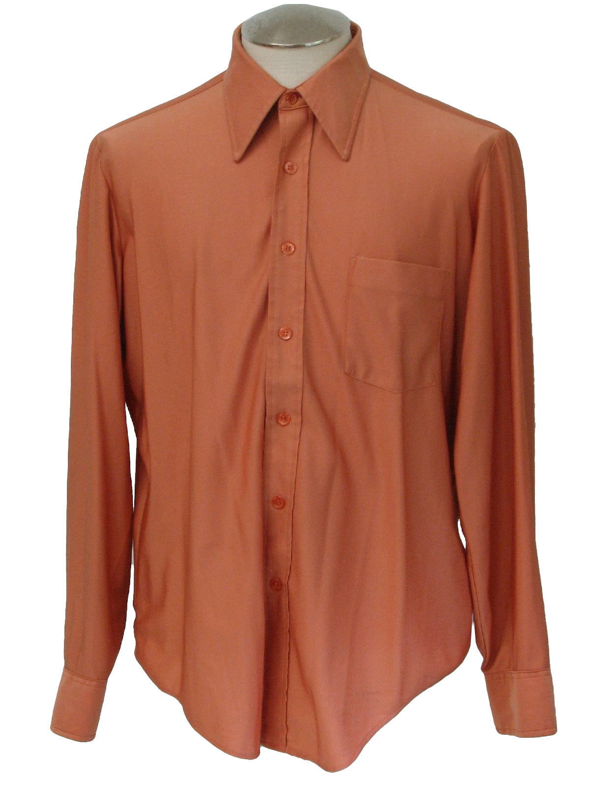 70's Vintage Disco Shirt: 70s -Manhattan- Mens copper qiana nylon shirt ...
