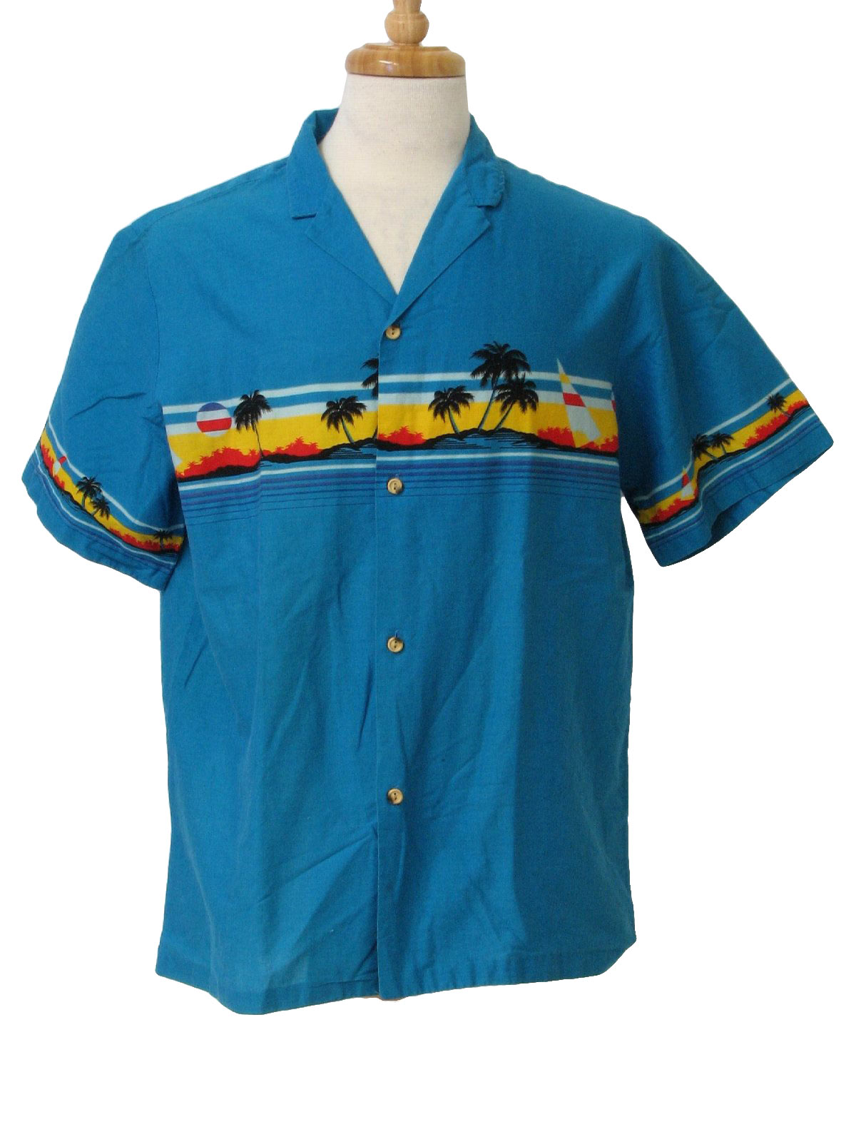 Cut Label 1980s Vintage Hawaiian Shirt: 80s -Cut Label- Mens blue ...