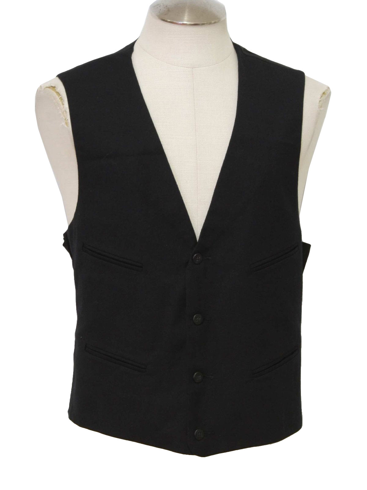 Nineties Haggar Suit: 90s -Haggar- Mens black wool blend nylon lined ...