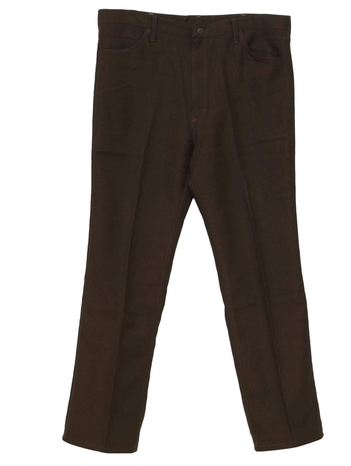 1970's Pants (Wrangler): 70s -Wrangler- Mens dark brown straight leg ...