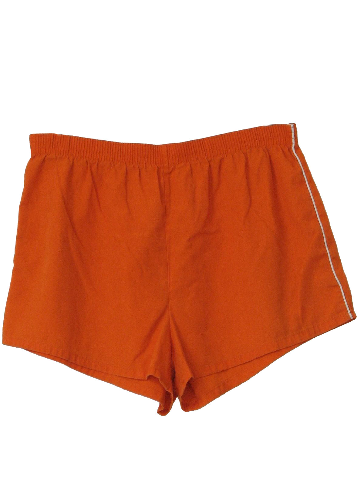 1980's Shorts (Care Label): 80s -Care Label- Mens orange polyester and ...