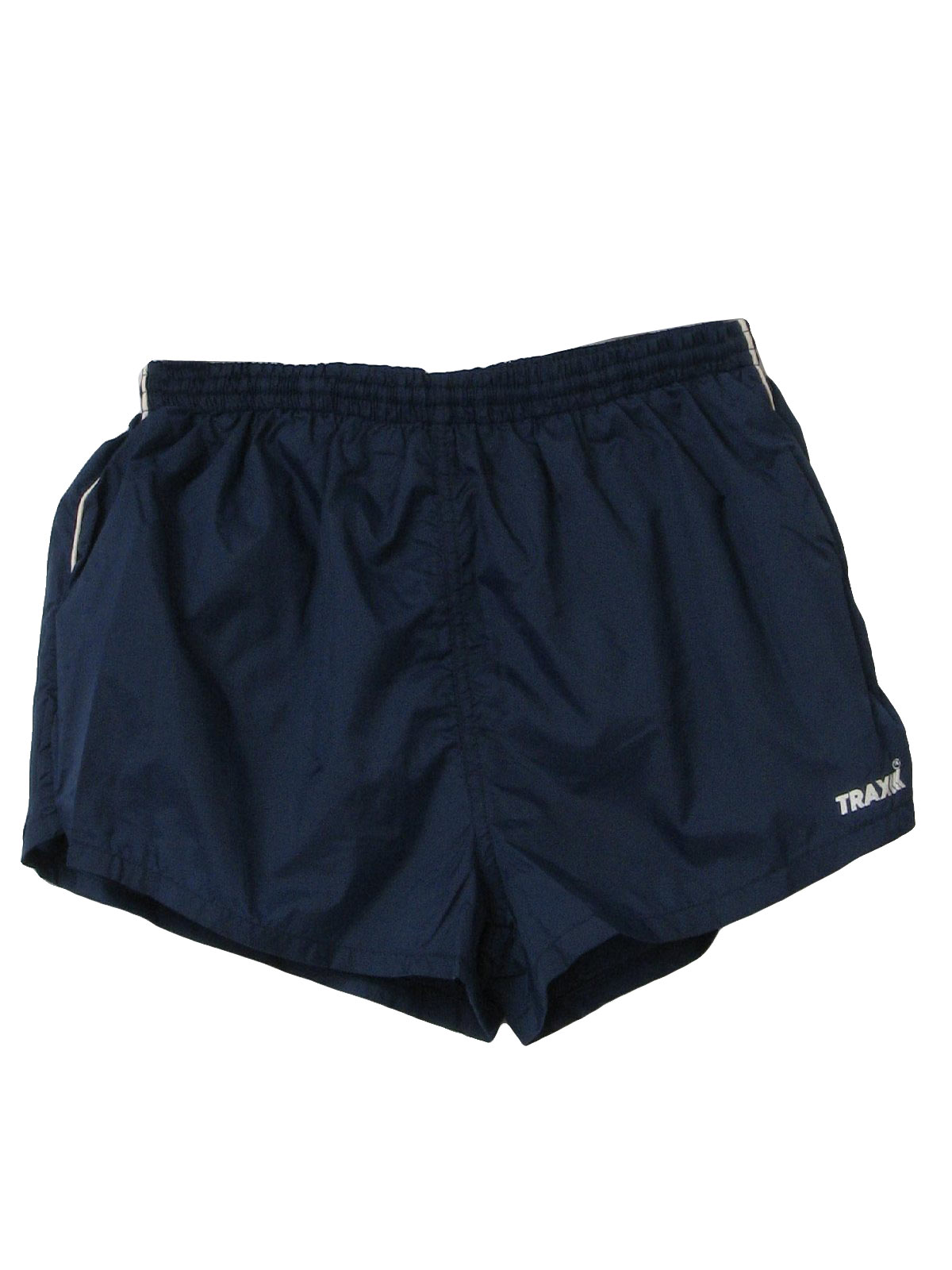 Vintage 80s Shorts: 80s -Trax- Mens dark blue nylon totally 80s running ...
