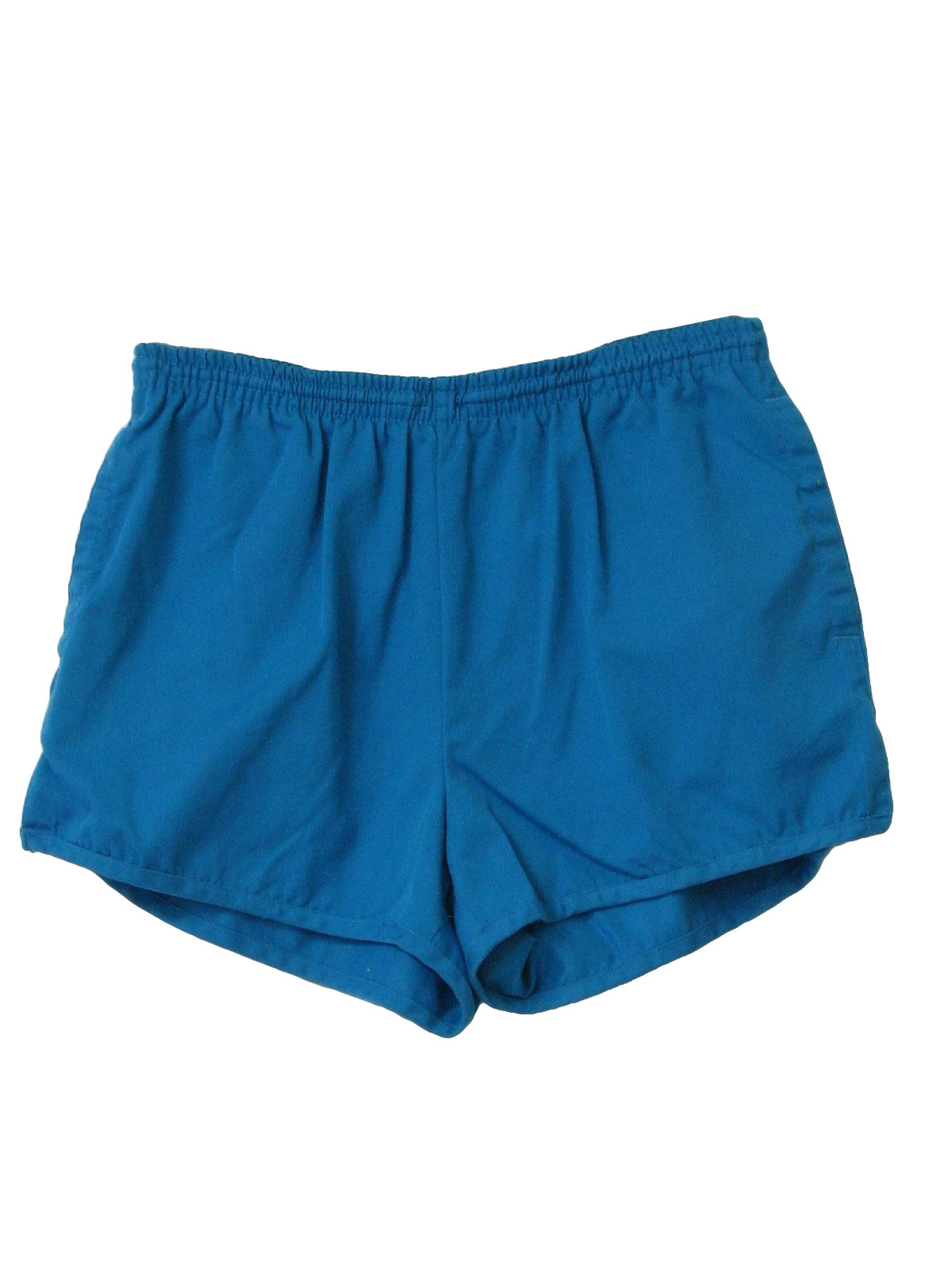 1980's Retro Shorts: 80s -Honors- Mens teal blue cotton elastic waist ...