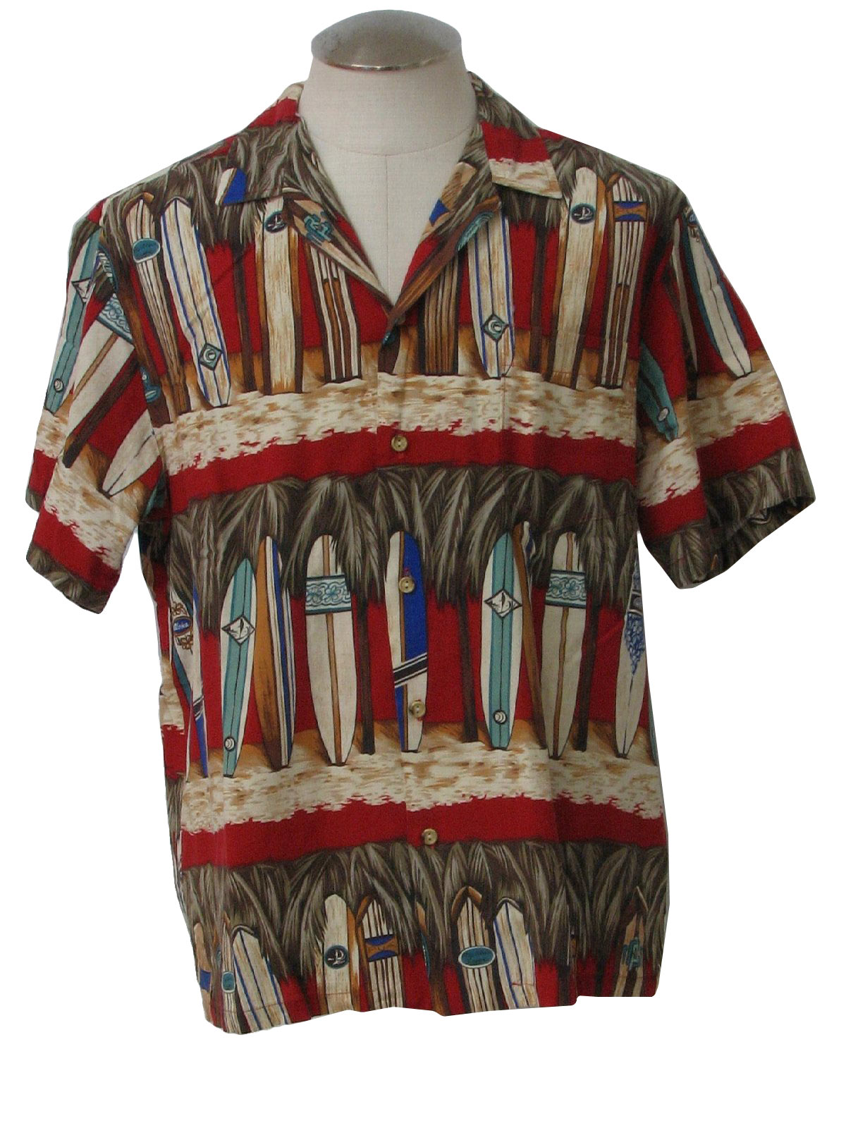 Retro 90's Hawaiian Shirt: 90s -Kalaheo- Mens blended cotton, short ...