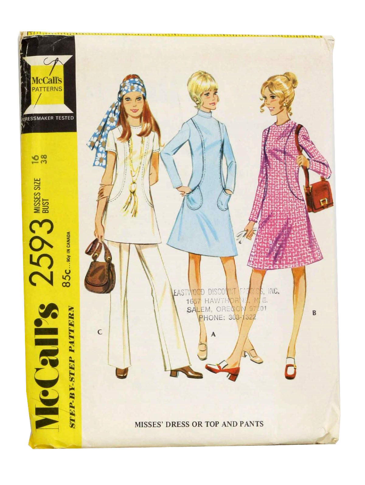 70s Sewing Pattern (McCalls No.2593): 70s -McCalls No.2593- Womens ...