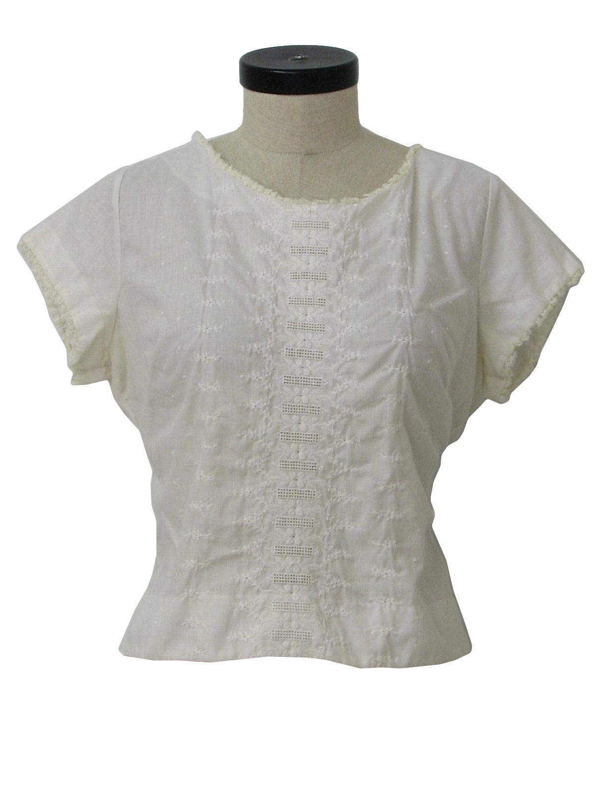 60s Retro Shirt: 60s -Judy Bond- Womens white cotton and polyester ...