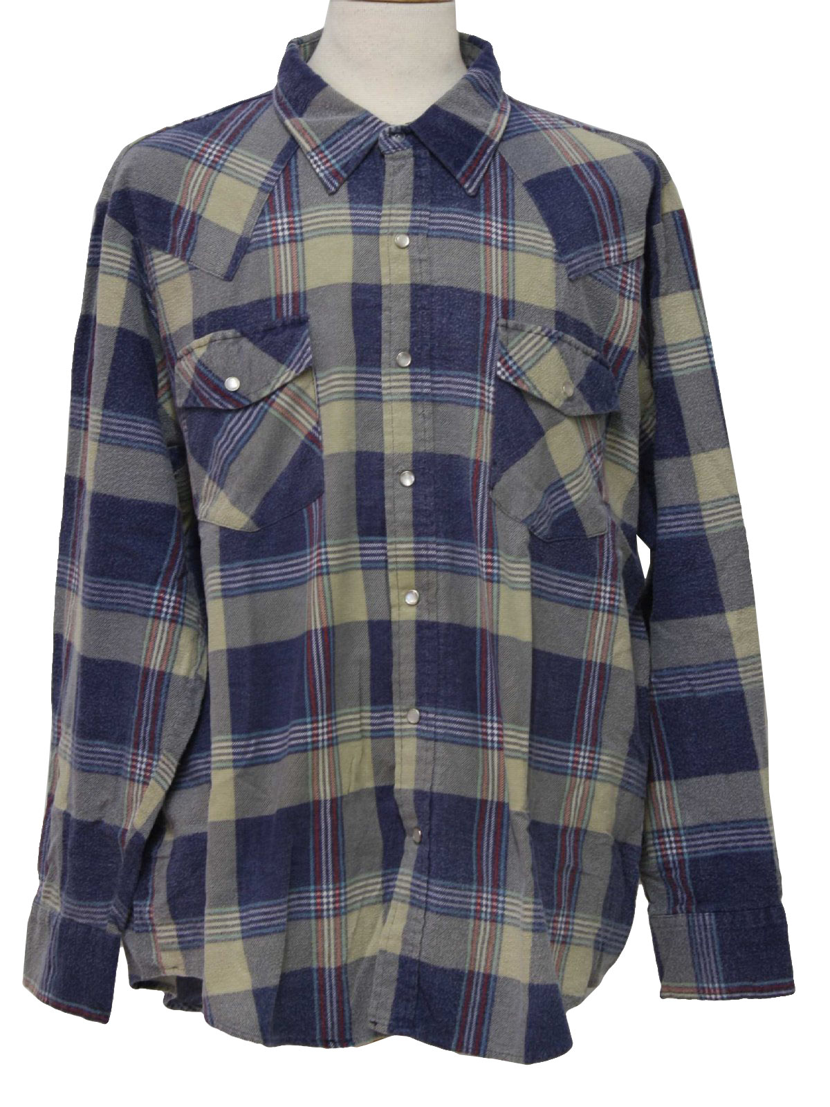 1980's Vintage Williams Bay Western Shirt: 80s -Williams Bay- Mens navy ...