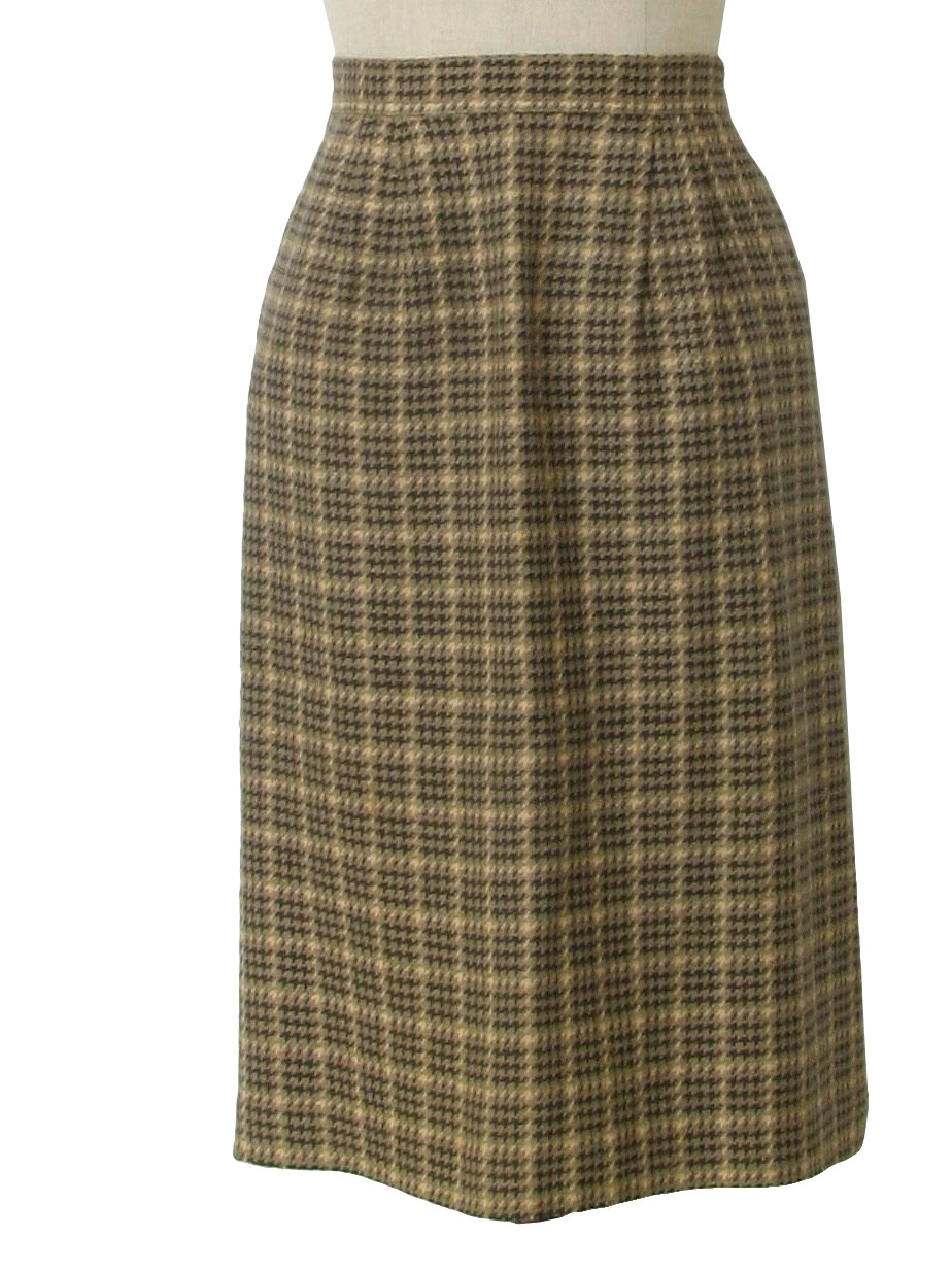 80s Wool Skirt (The Villager): 80s -The Villager- Womens shaded green ...