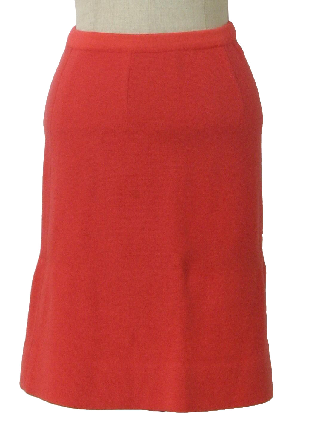 Vintage 1960's Wool Skirt: 60s -Macy Associates- Womens coral pink wool ...