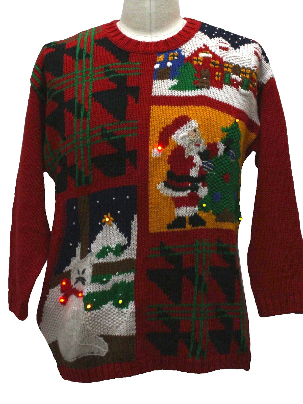 Cat-Tastic Lightup Hideously Ugly Christmas Sweater: -Chaus Sport ...