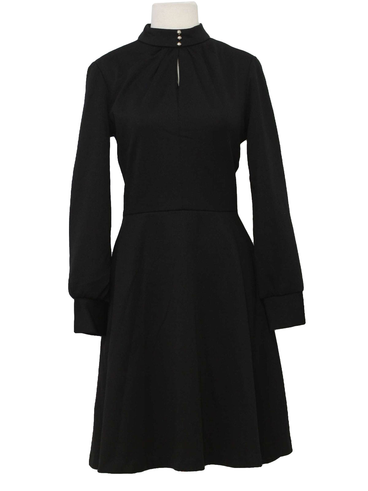 1970s Montgomery Ward Dress: 70s -Montgomery Ward- Womens black ...