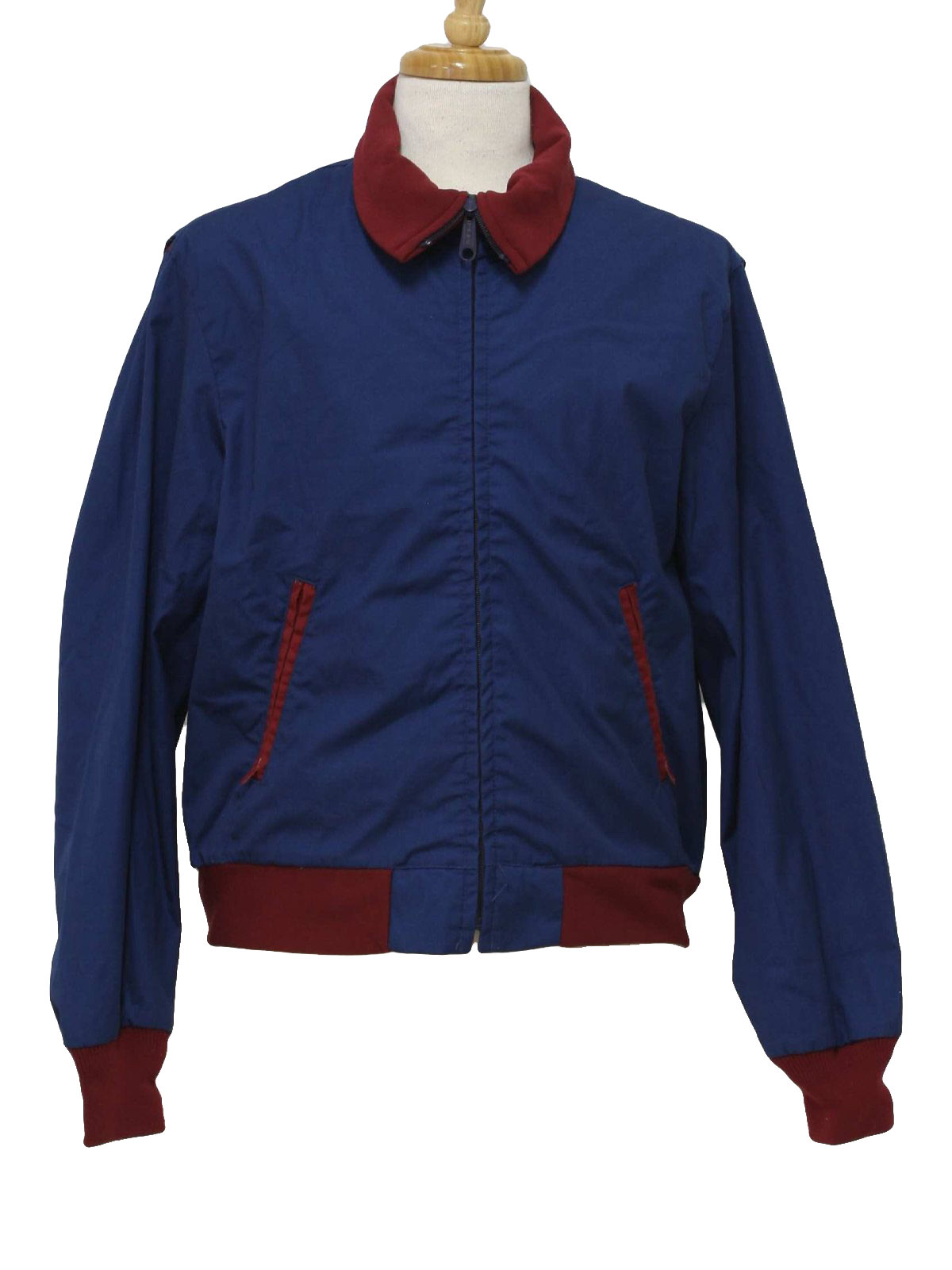 Woolrich 1980s Vintage Jacket: 80s -Woolrich- Mens navy and wine cotton ...