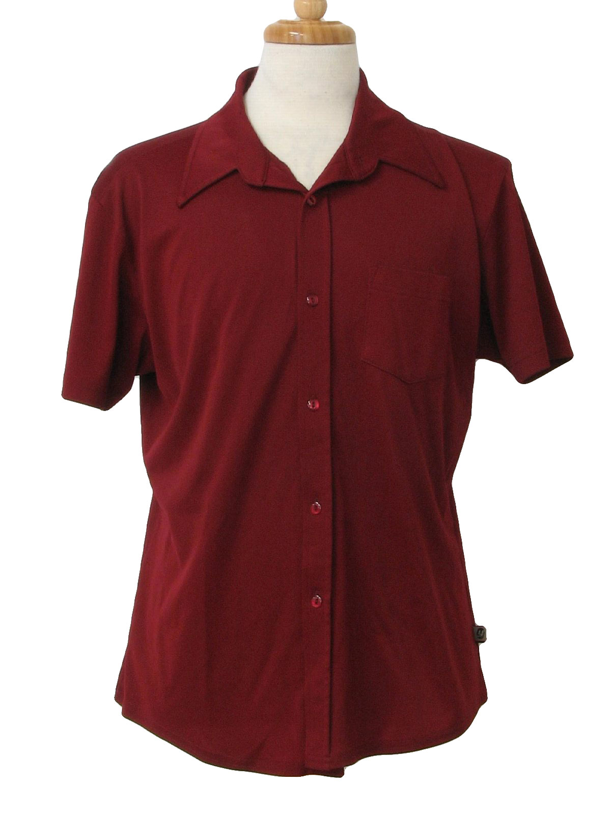 1970s YMLA Disco Shirt: 70s style (made recently) -YMLA- Mens maroon ...